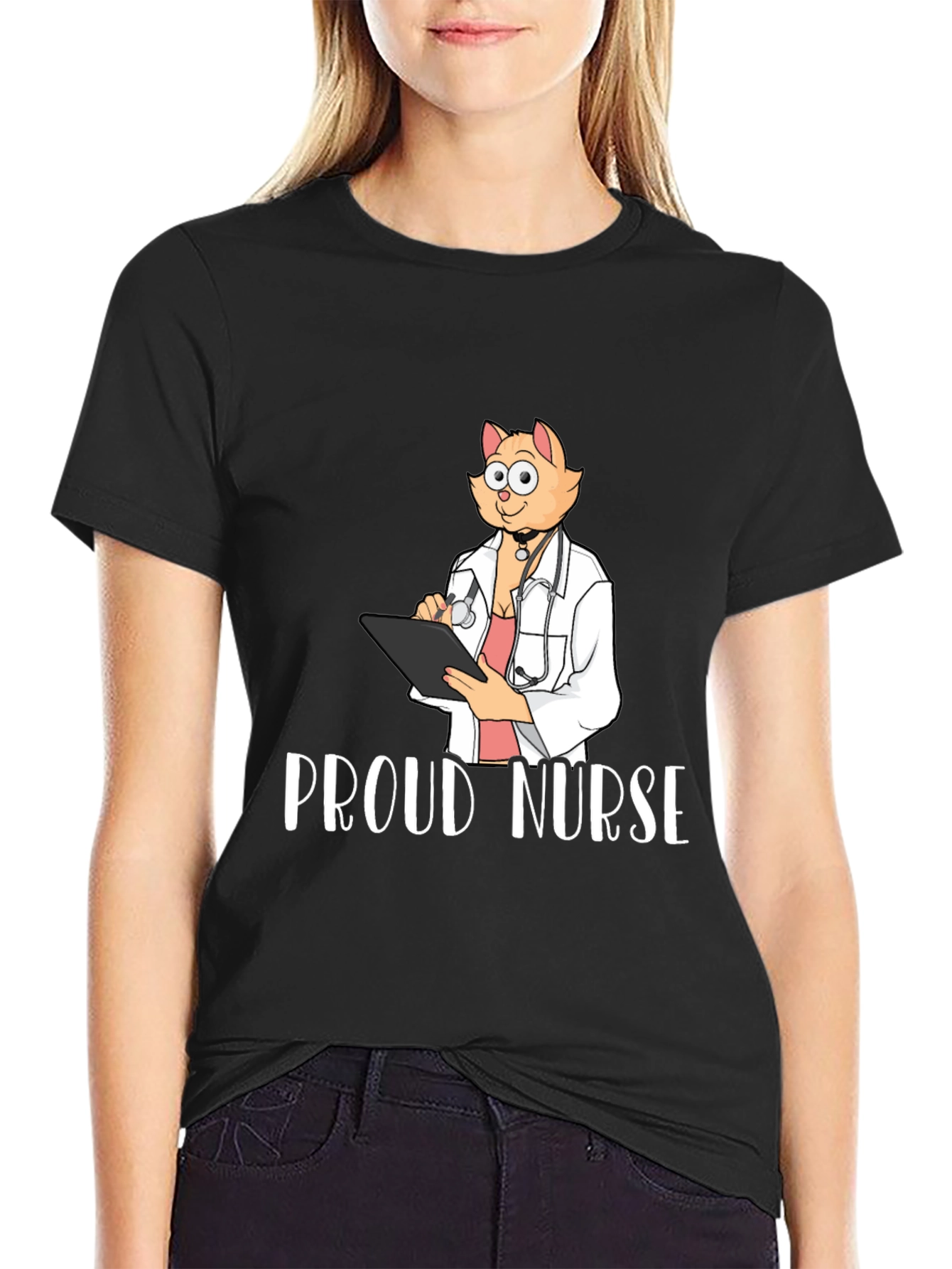 Proud Nurse Cat T-Shirt - Novelty Tee