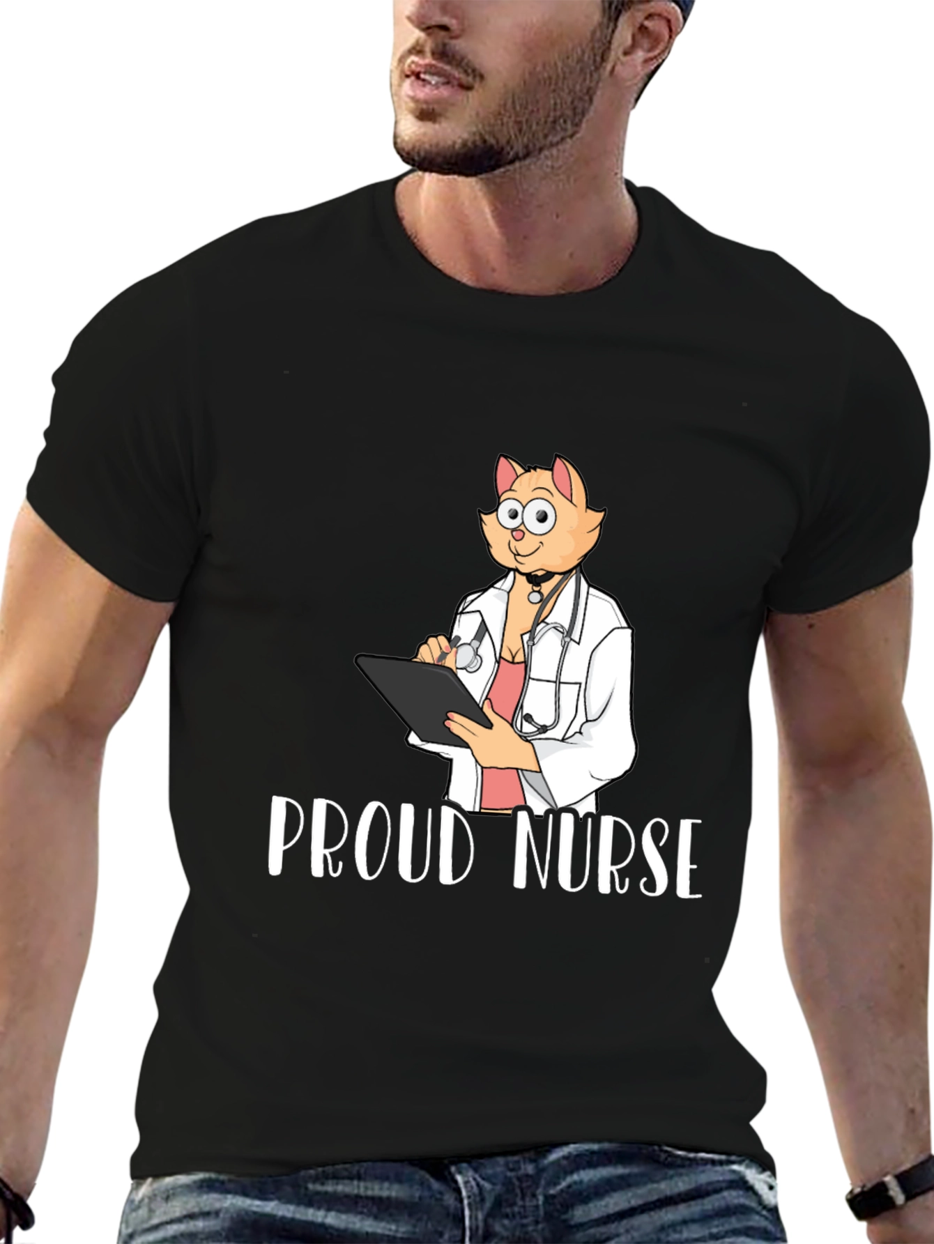 Proud Nurse Cat T-Shirt - Novelty Tee