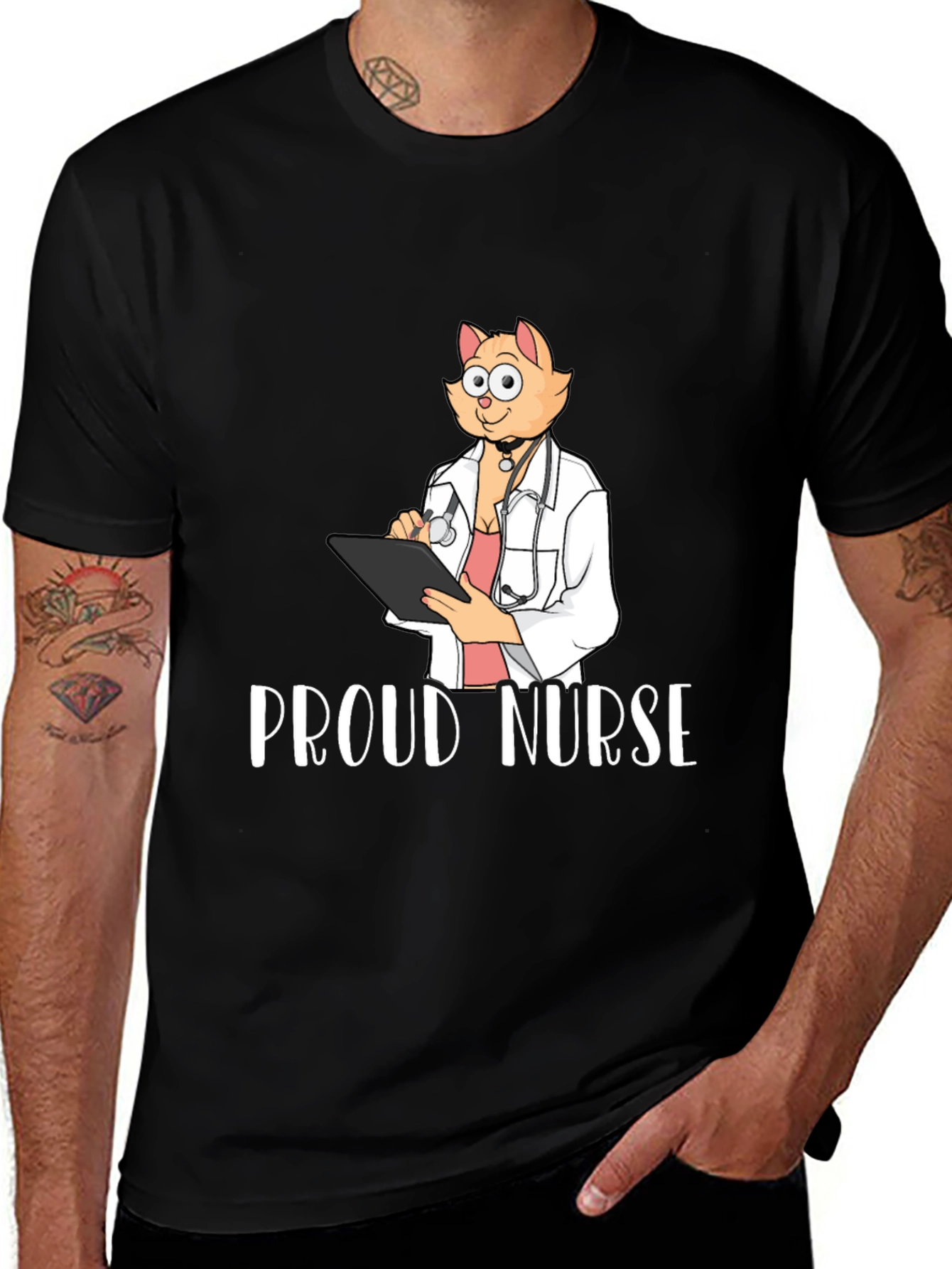 Proud Nurse Cat T-Shirt - Novelty Tee