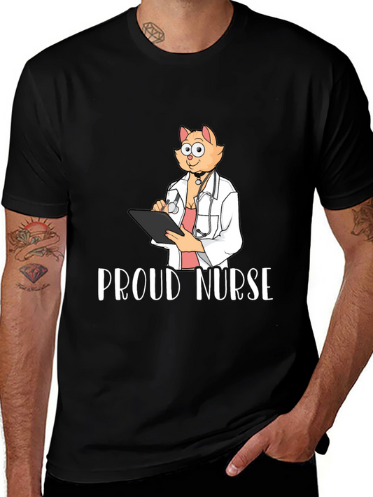 Proud Nurse Cat T-Shirt - Novelty Tee