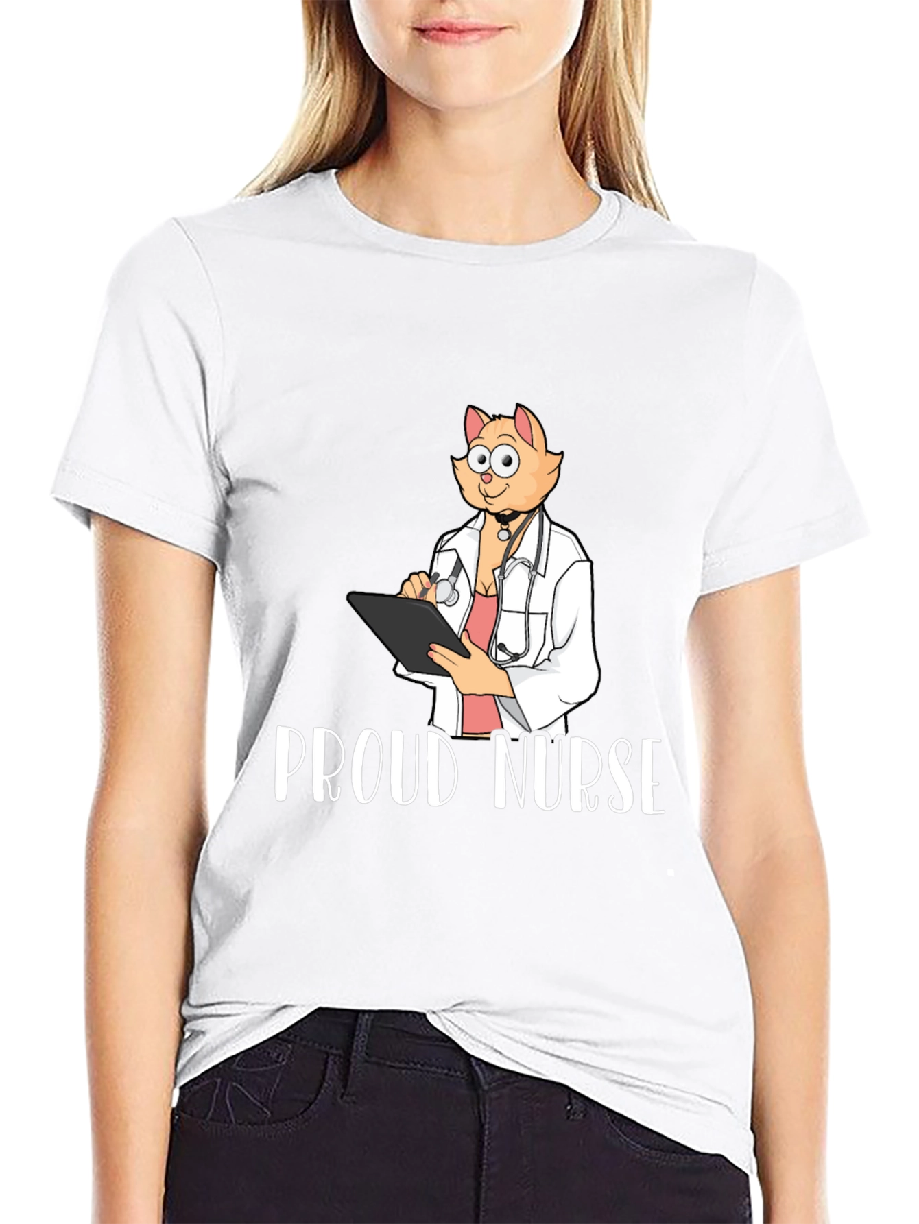 Proud Nurse Cat T-Shirt - Novelty Tee
