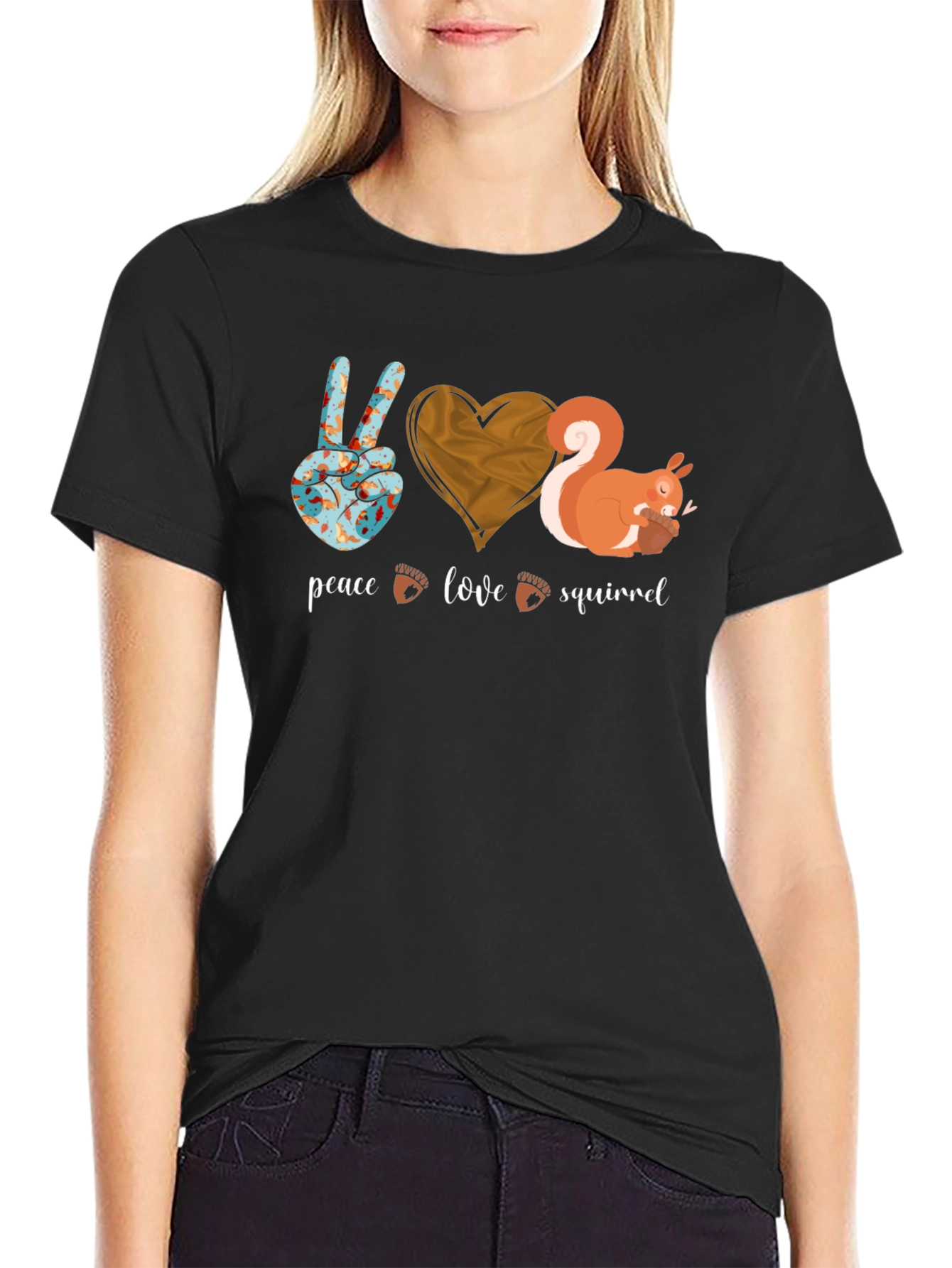 Peace Love Squirrel Graphic Tee