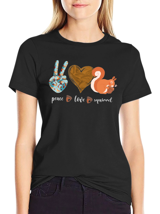 Peace Love Squirrel Graphic Tee