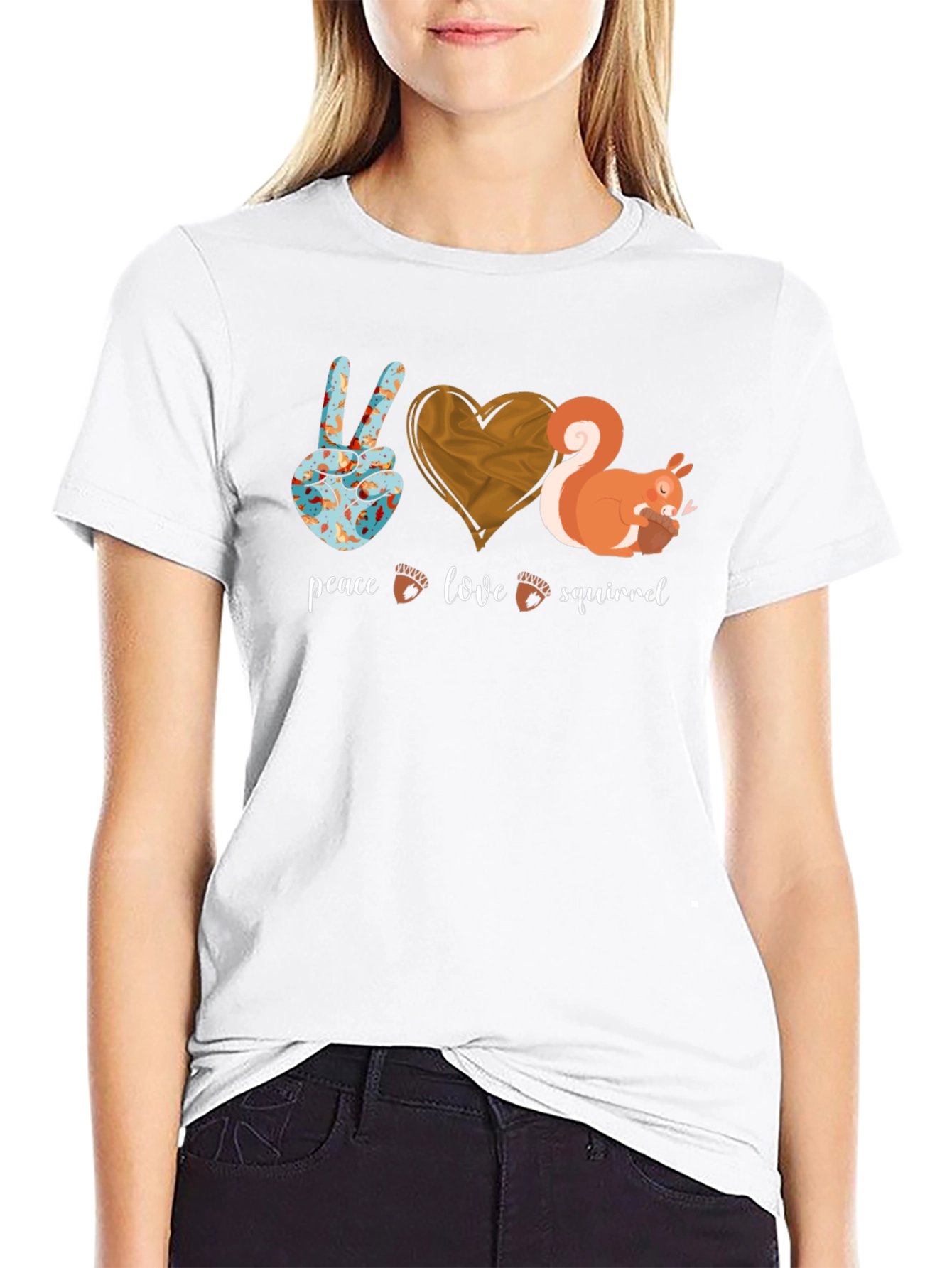 Peace Love Squirrel Graphic Tee