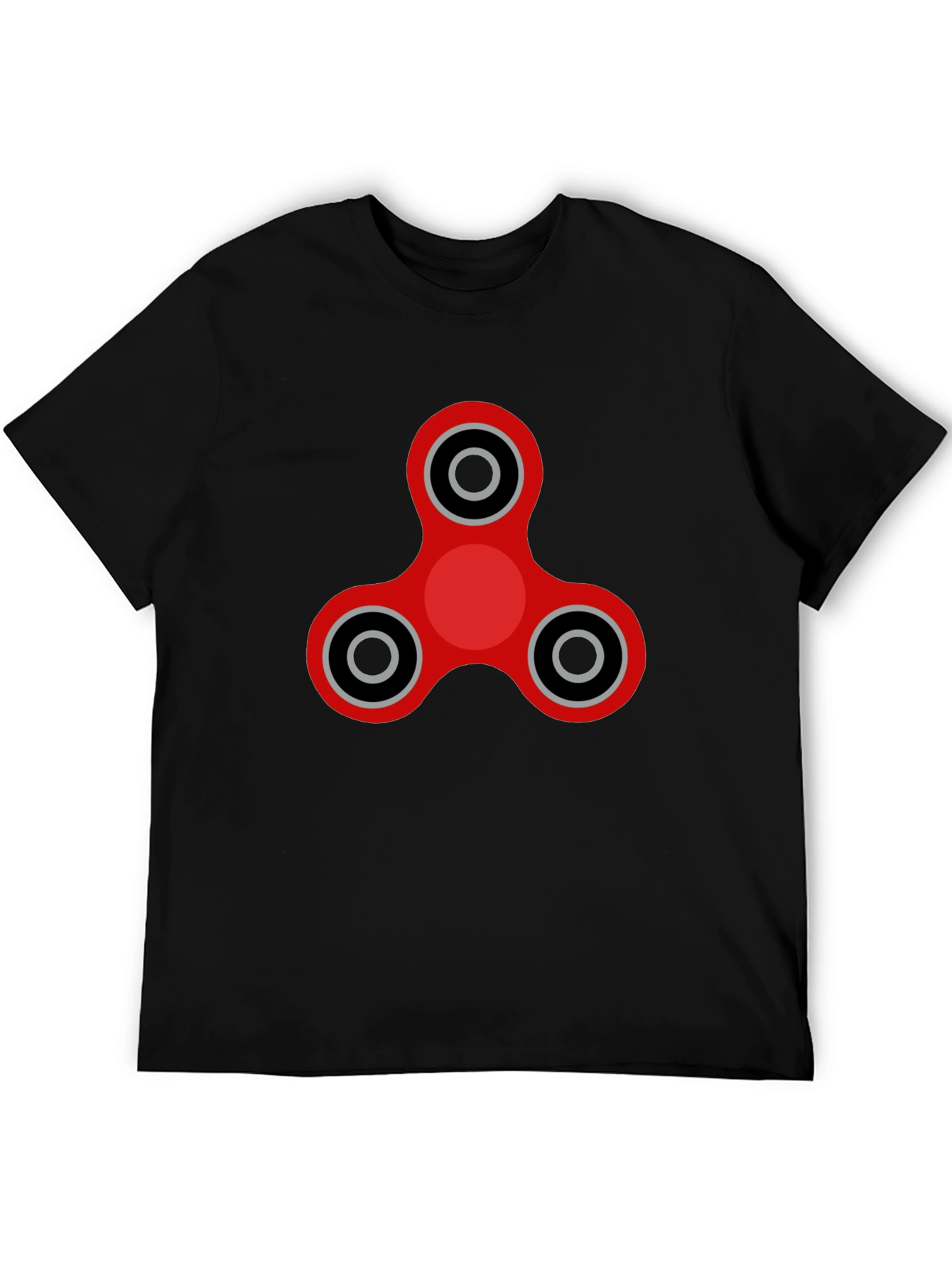 Fidget Spinner Graphic Tee - Black Cotton Blend