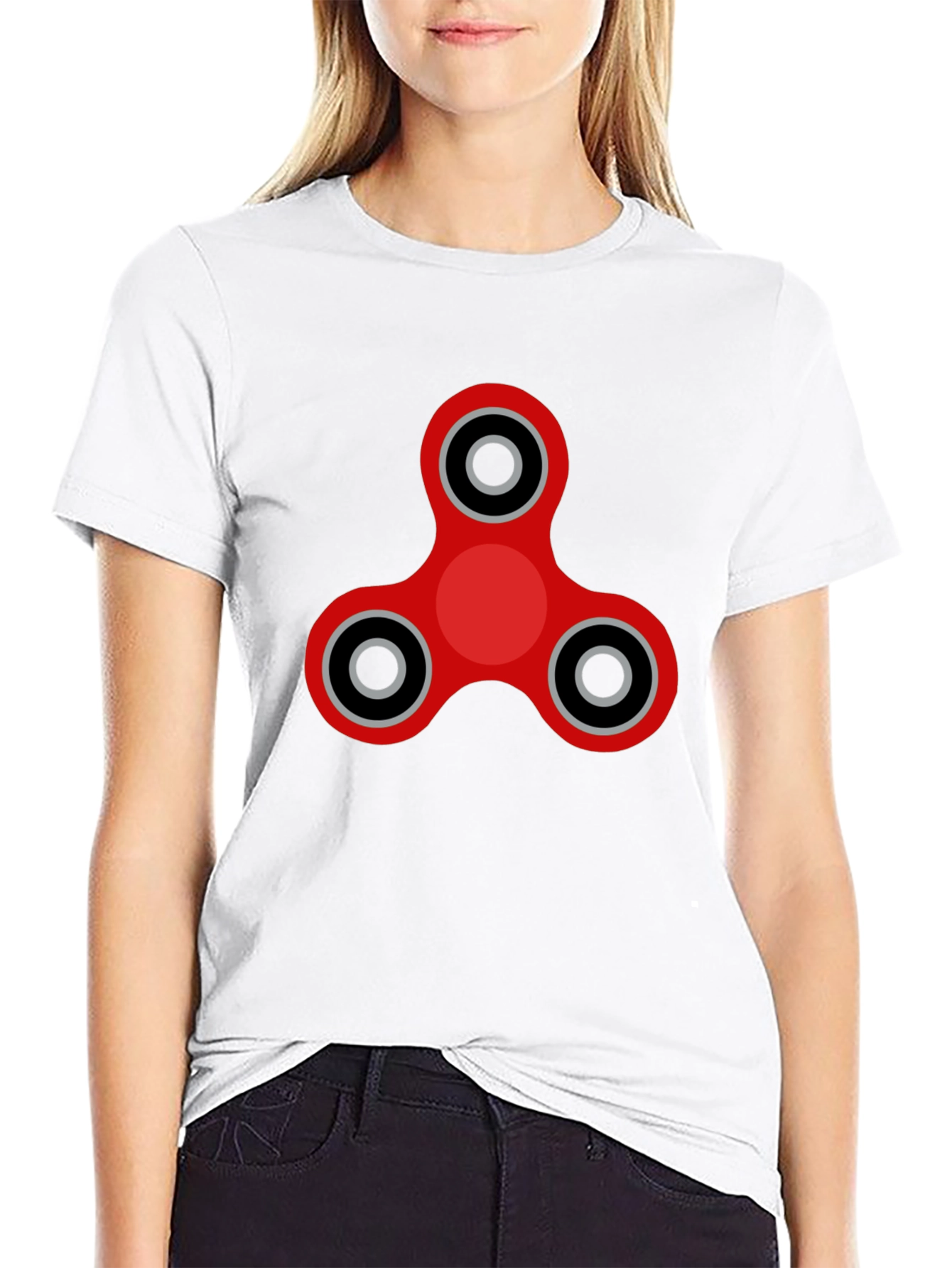 Fidget Spinner Graphic Tee - Black Cotton Blend
