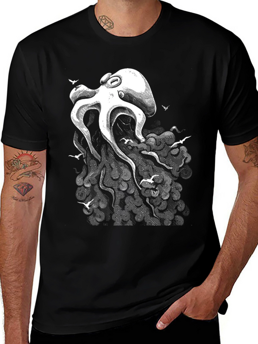 Octopus Art Tee - Sea Life Graphic Print T-Shirt