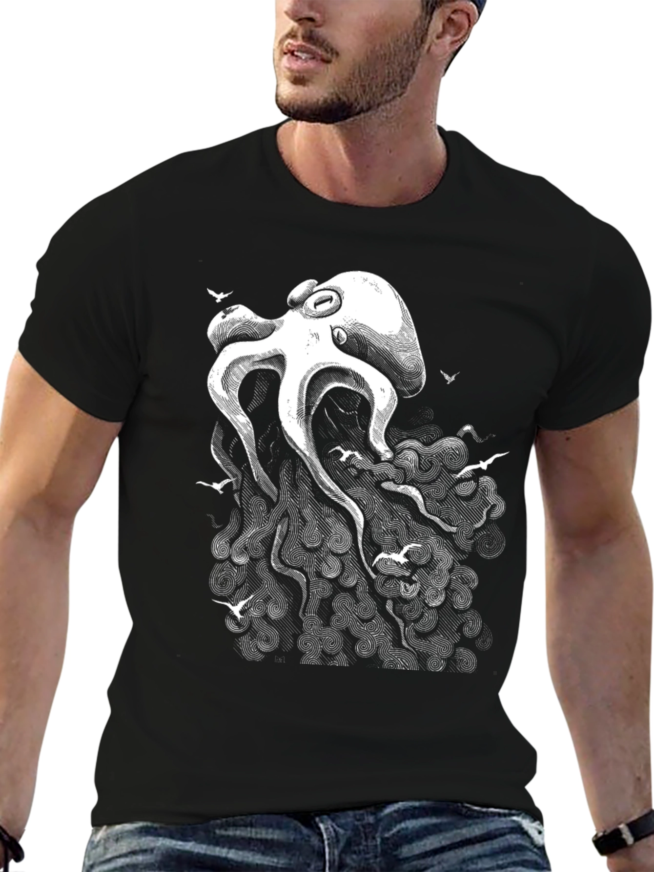 Octopus Art Tee - Sea Life Graphic Print T-Shirt
