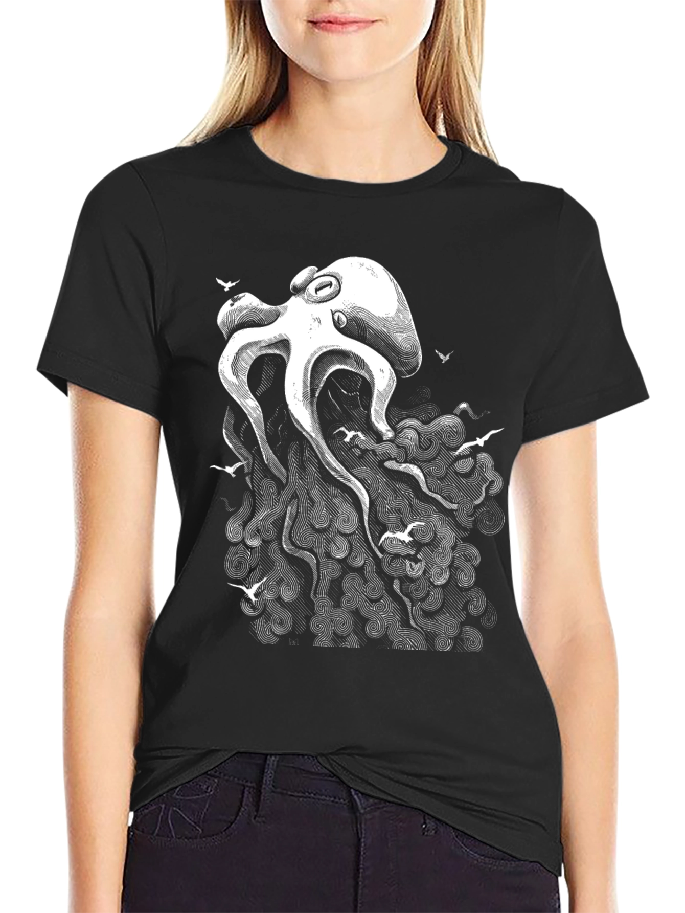 Octopus Art Tee - Sea Life Graphic Print T-Shirt