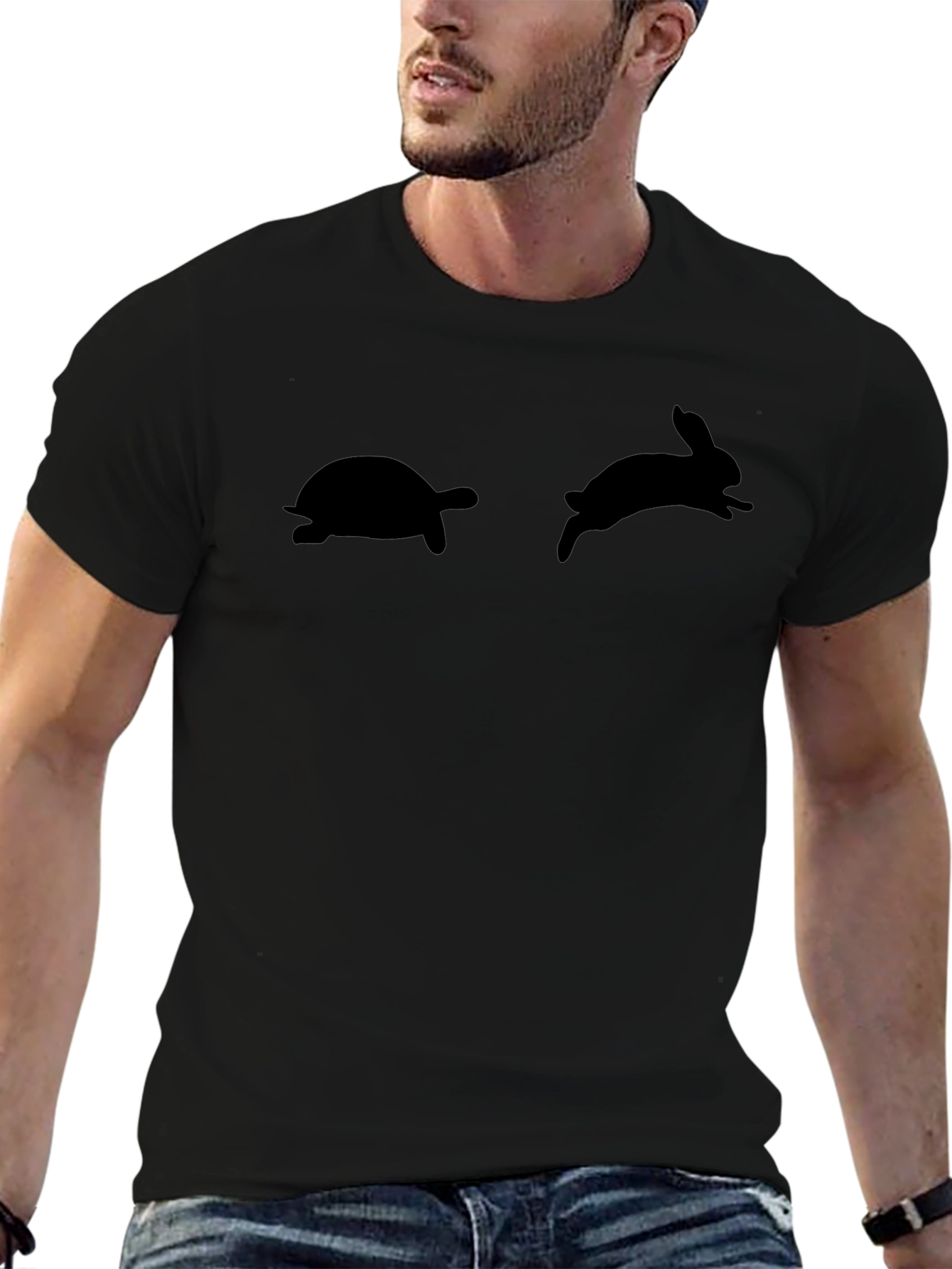 Turtle and Rabbit Race Black T-Shirt
