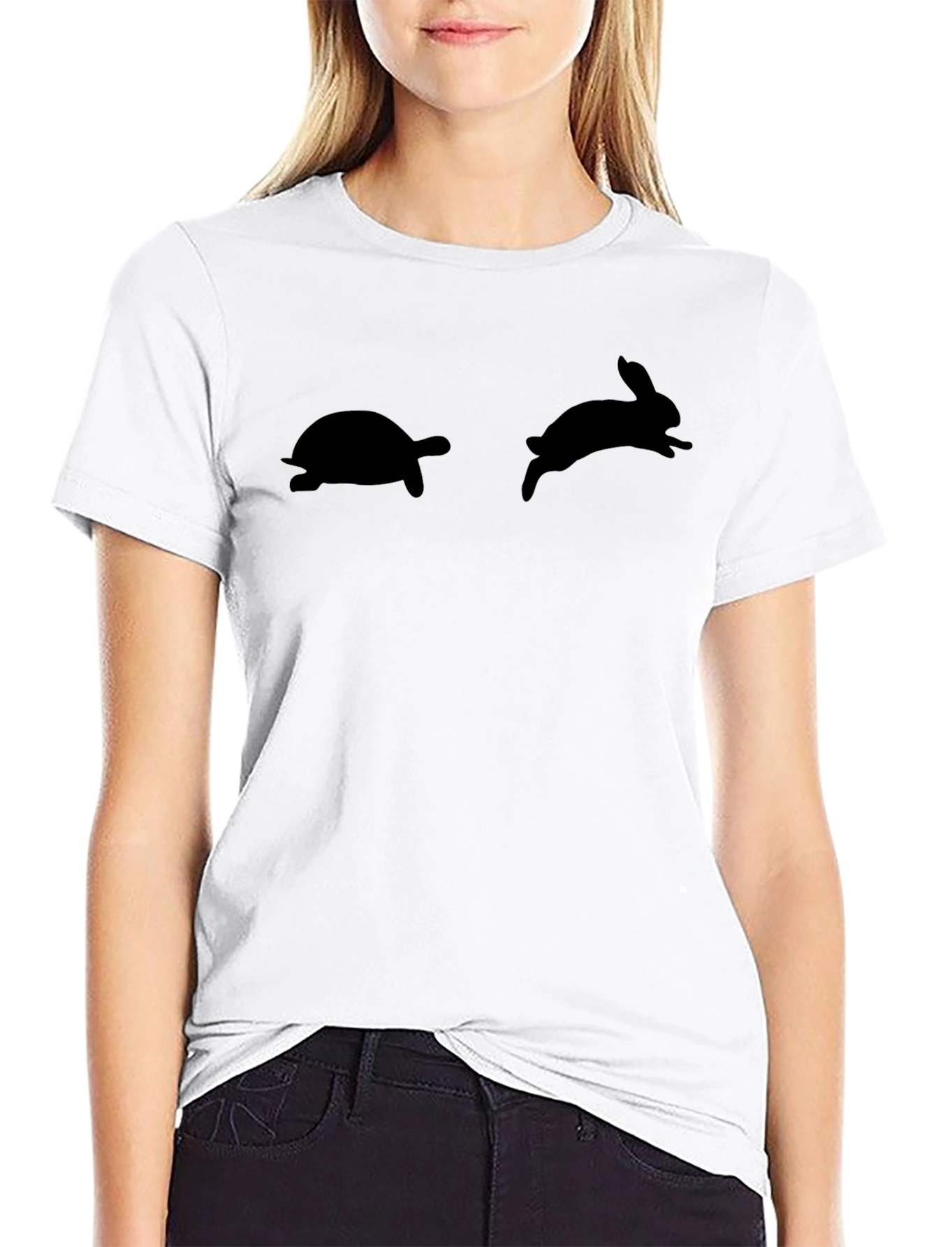 Turtle and Rabbit Race Black T-Shirt