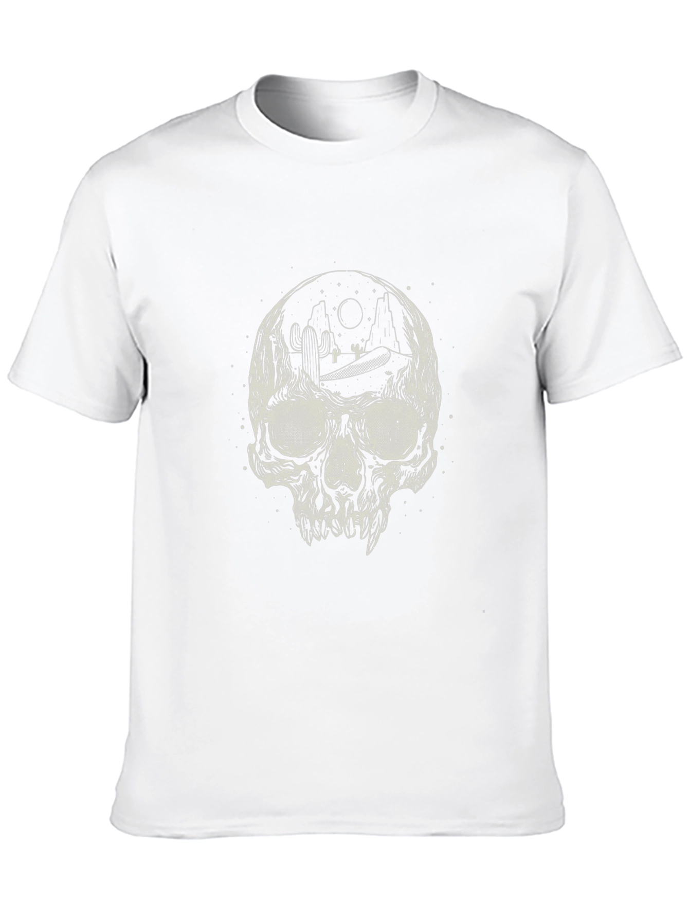 Skull Desert Scene Graphic Tee - Black