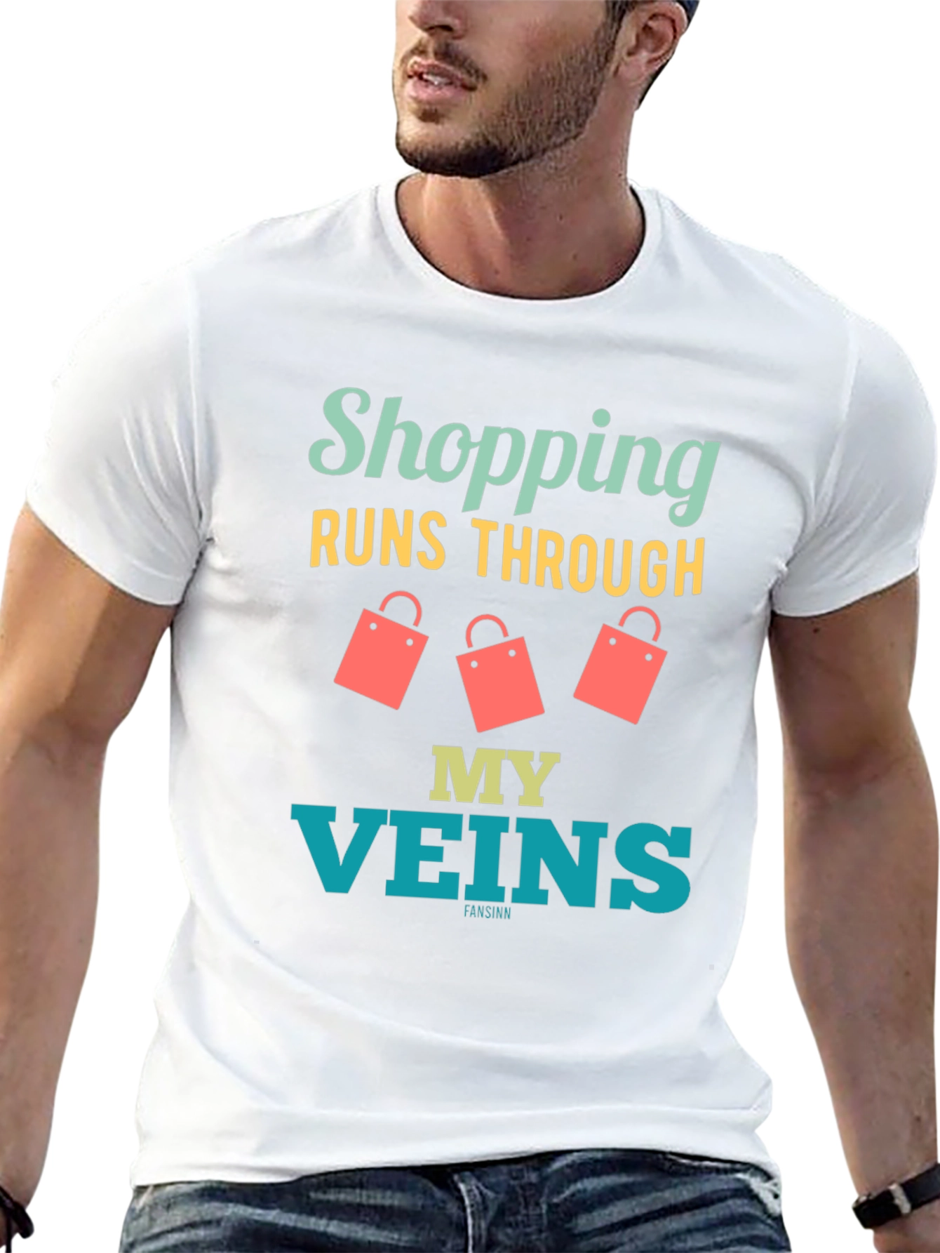 Shopping Runs Through My Veins Funny T-Shirt