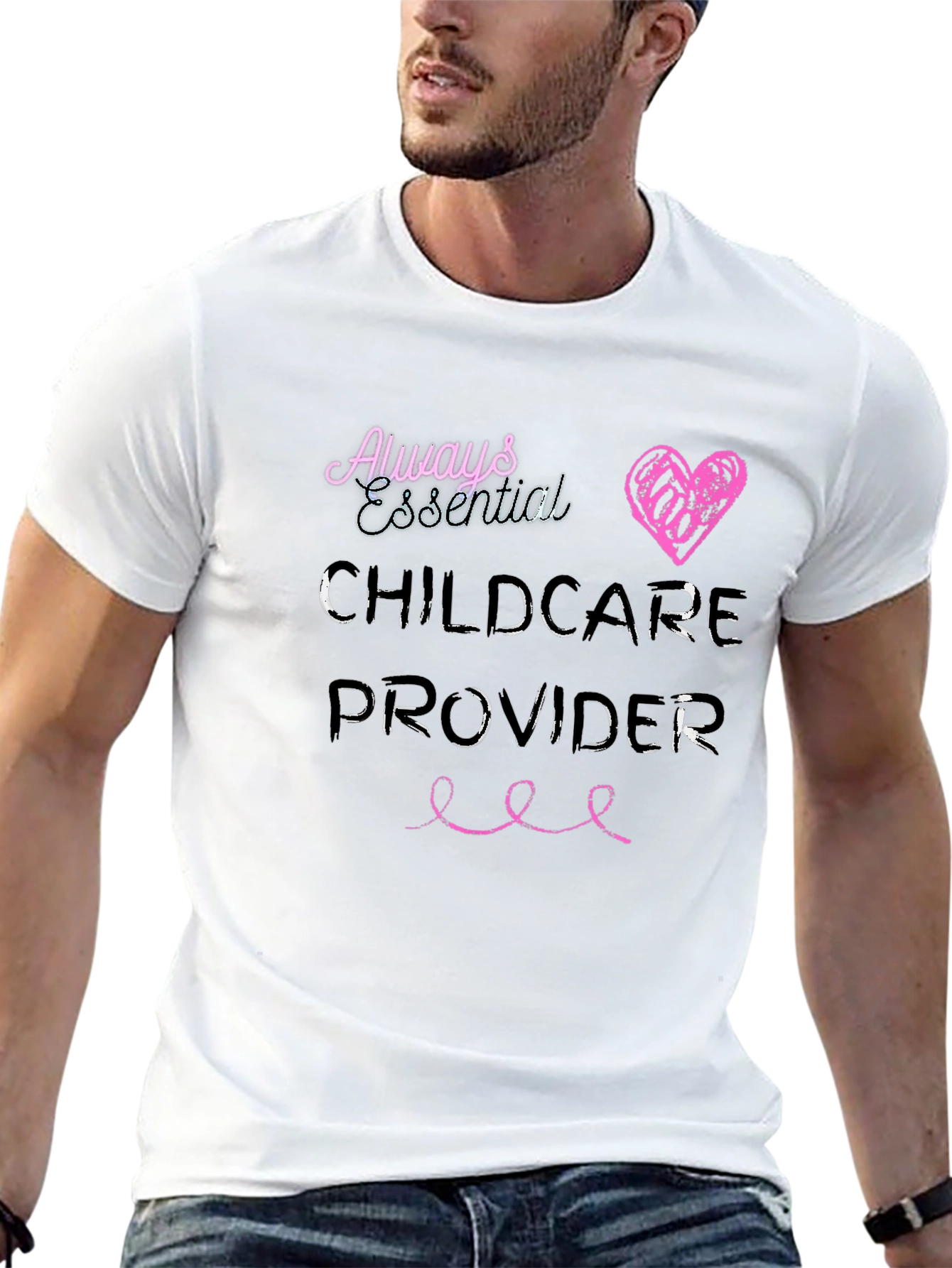 Essential Childcare Provider Black T-Shirt