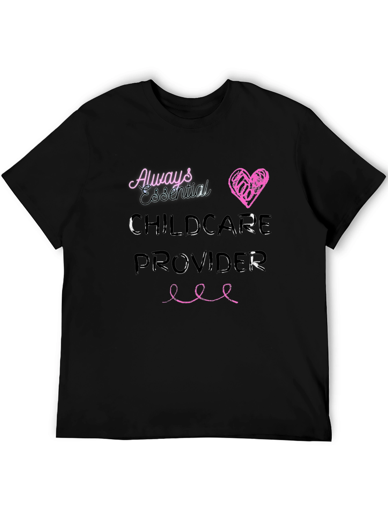 Essential Childcare Provider Black T-Shirt