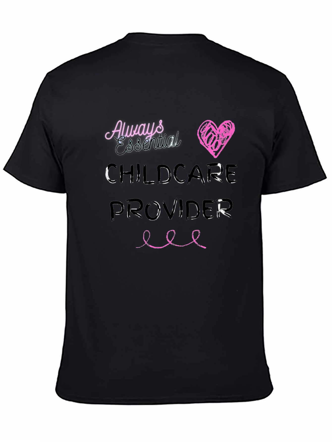 Essential Childcare Provider Black T-Shirt