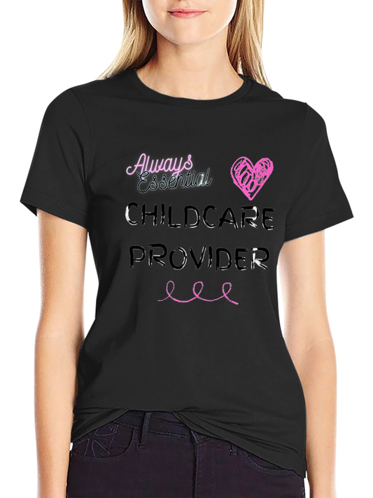 Essential Childcare Provider Black T-Shirt