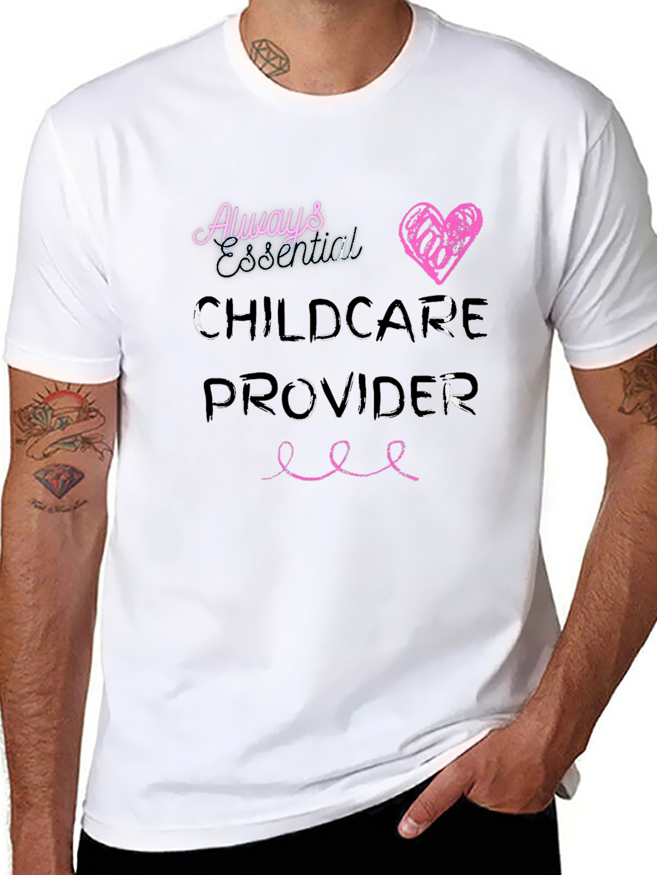 Essential Childcare Provider Black T-Shirt