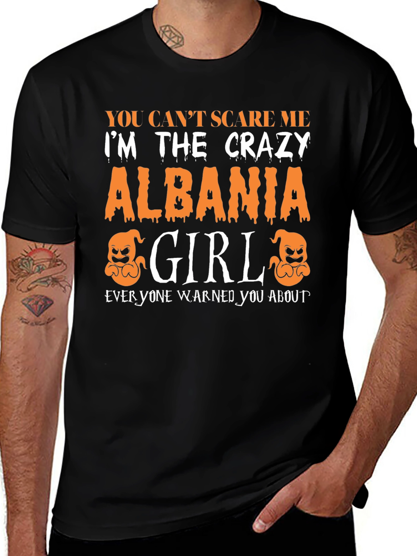 Crazy Albania Girl Halloween T-Shirt
