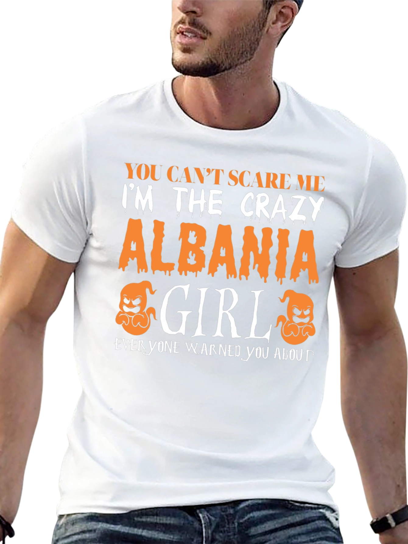 Crazy Albania Girl Halloween T-Shirt