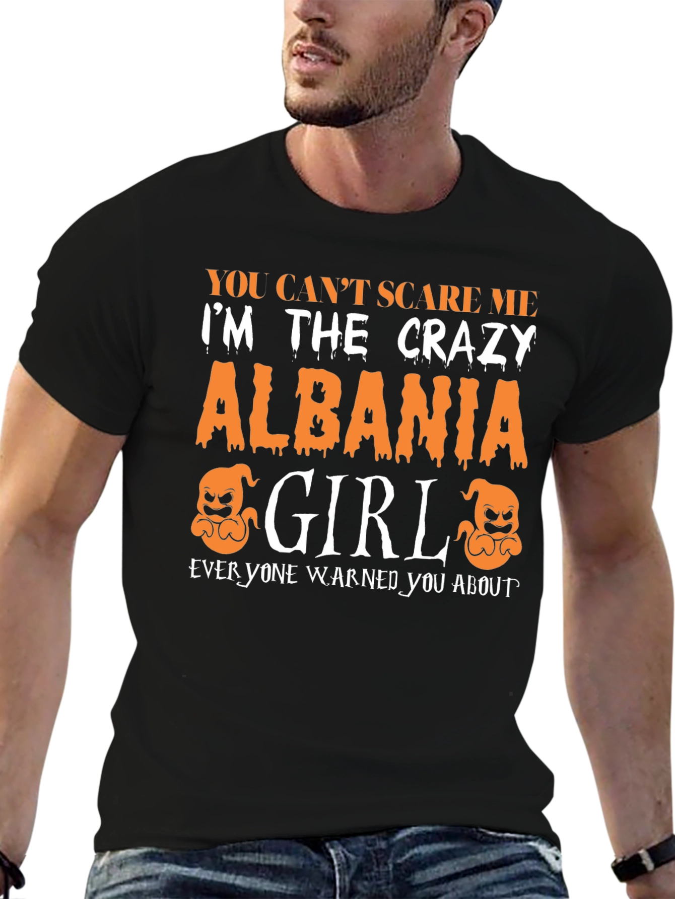 Crazy Albania Girl Halloween T-Shirt