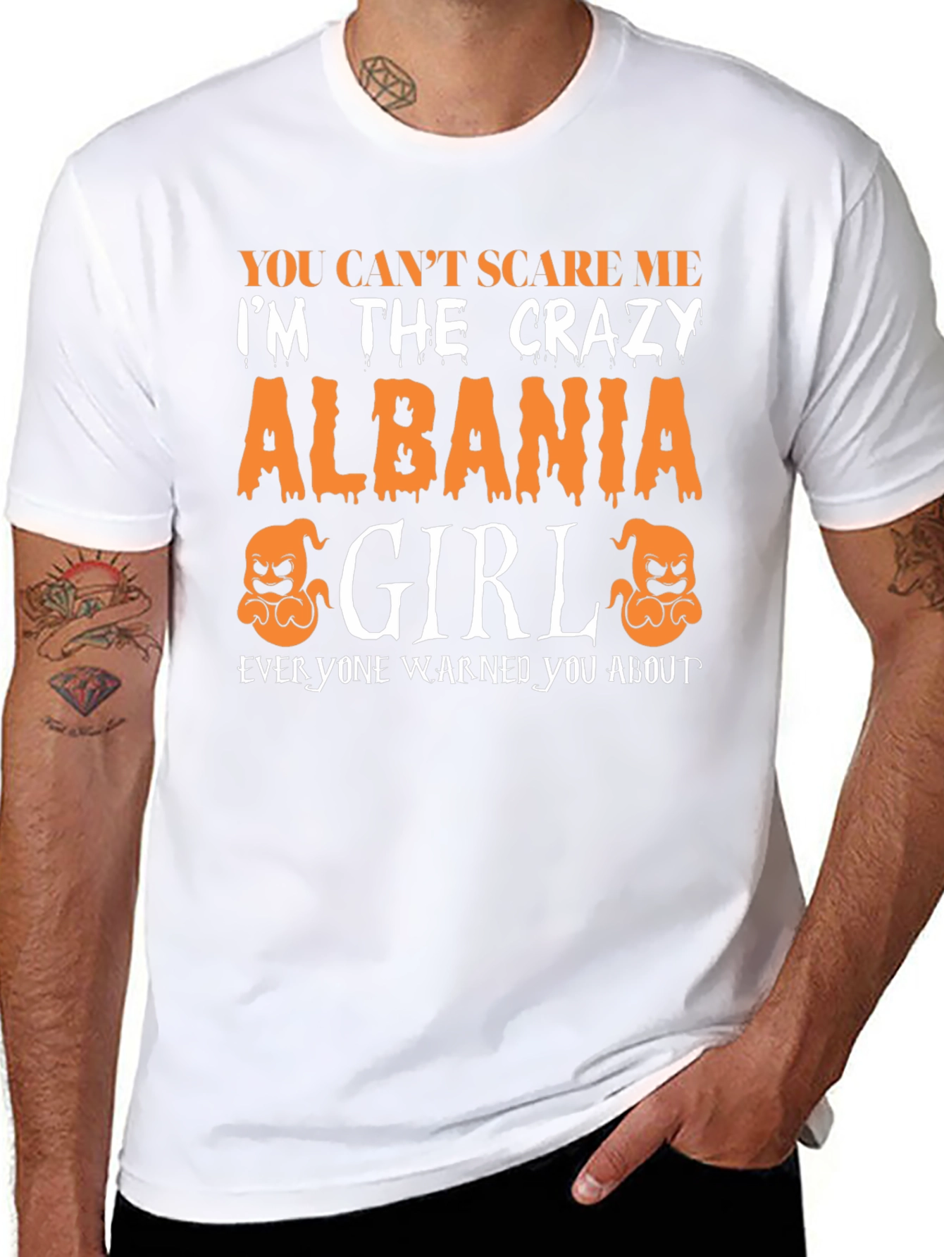 Crazy Albania Girl Halloween T-Shirt