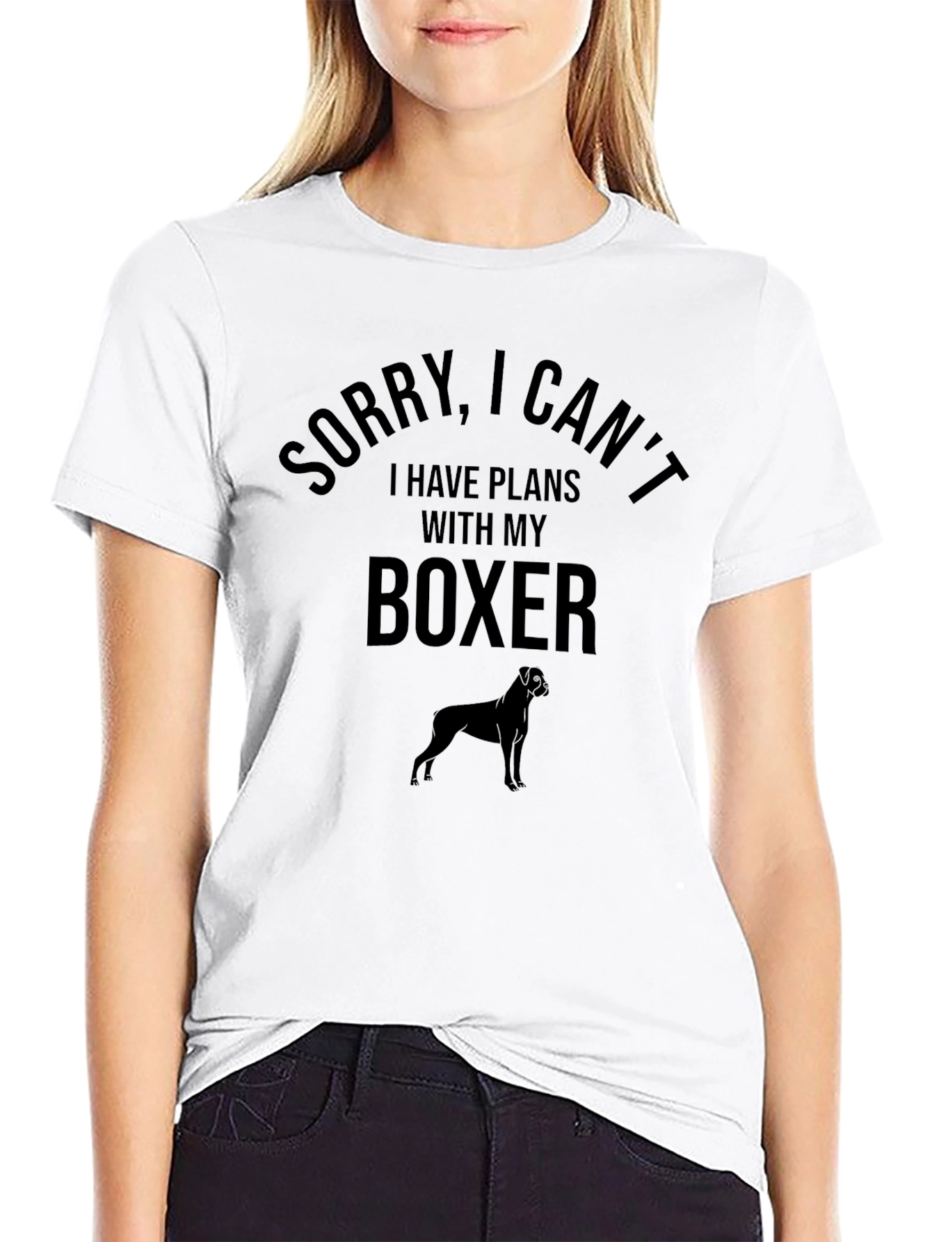 Boxer Dog T-Shirt - Sorry I Cant! Tee