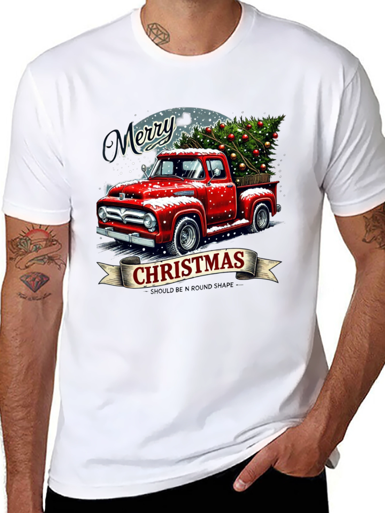 Merry Christmas Red Truck T-Shirt