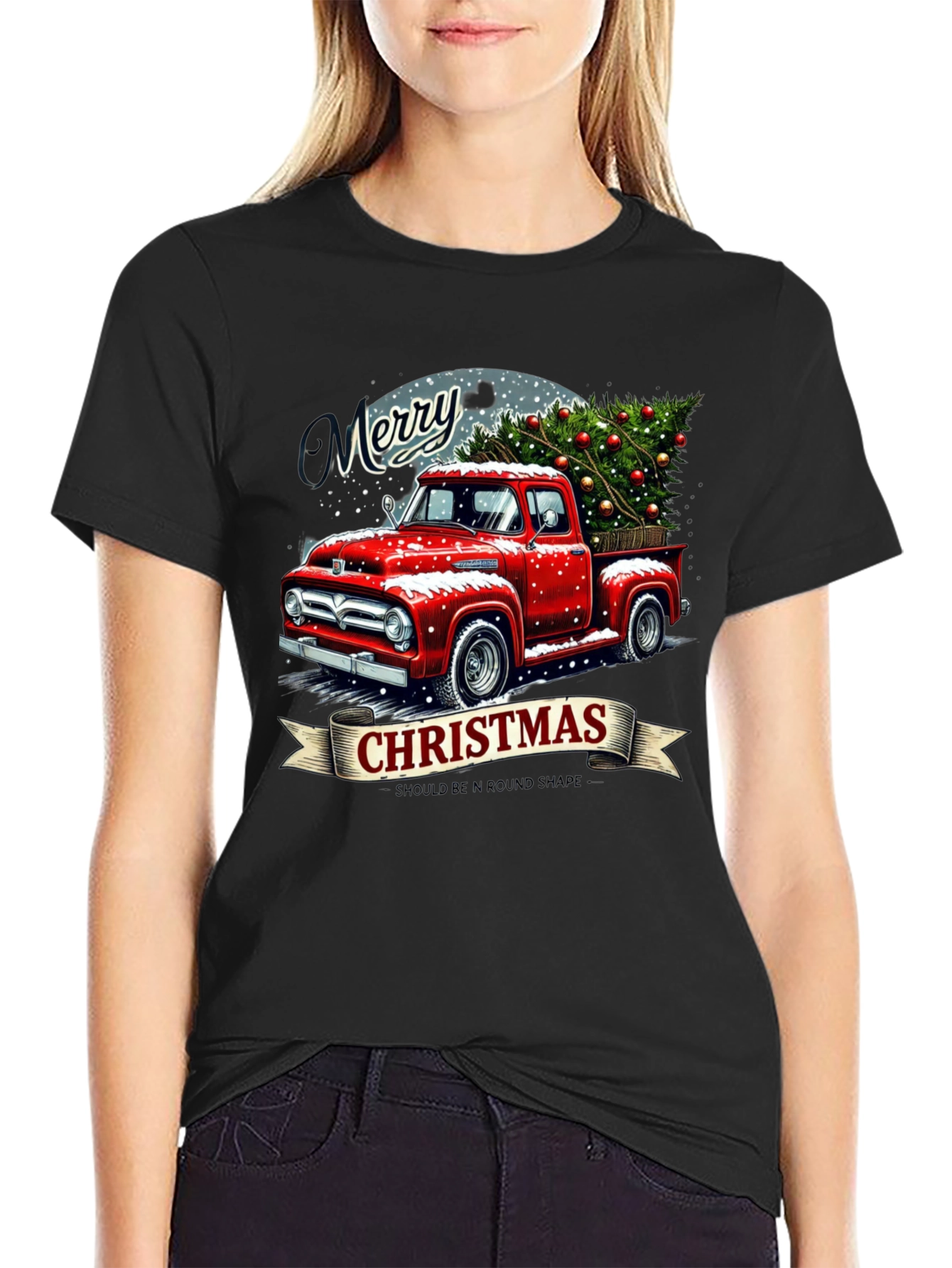 Merry Christmas Red Truck T-Shirt