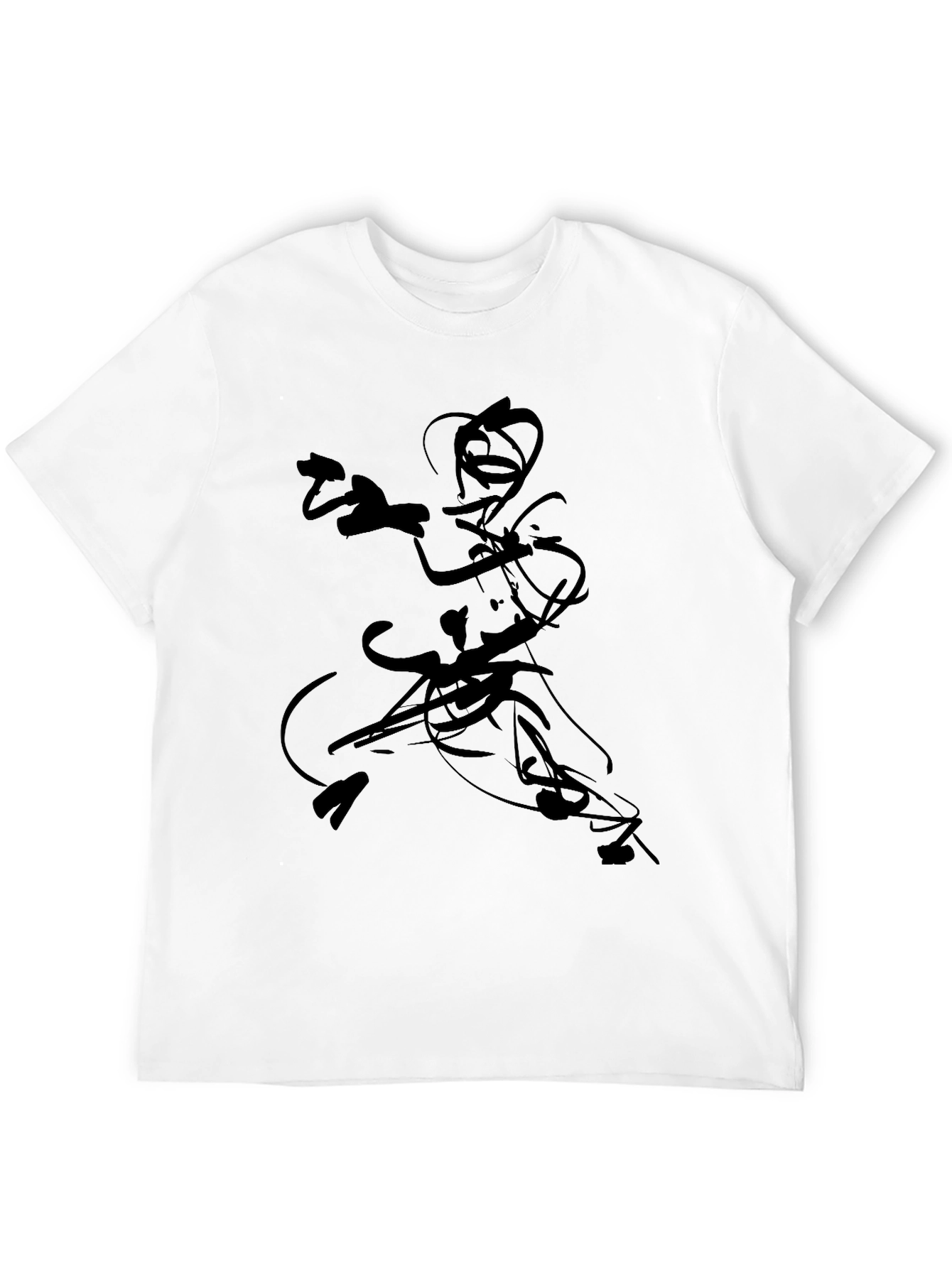 Black T-Shirt with Abstract Warrior Graphic
