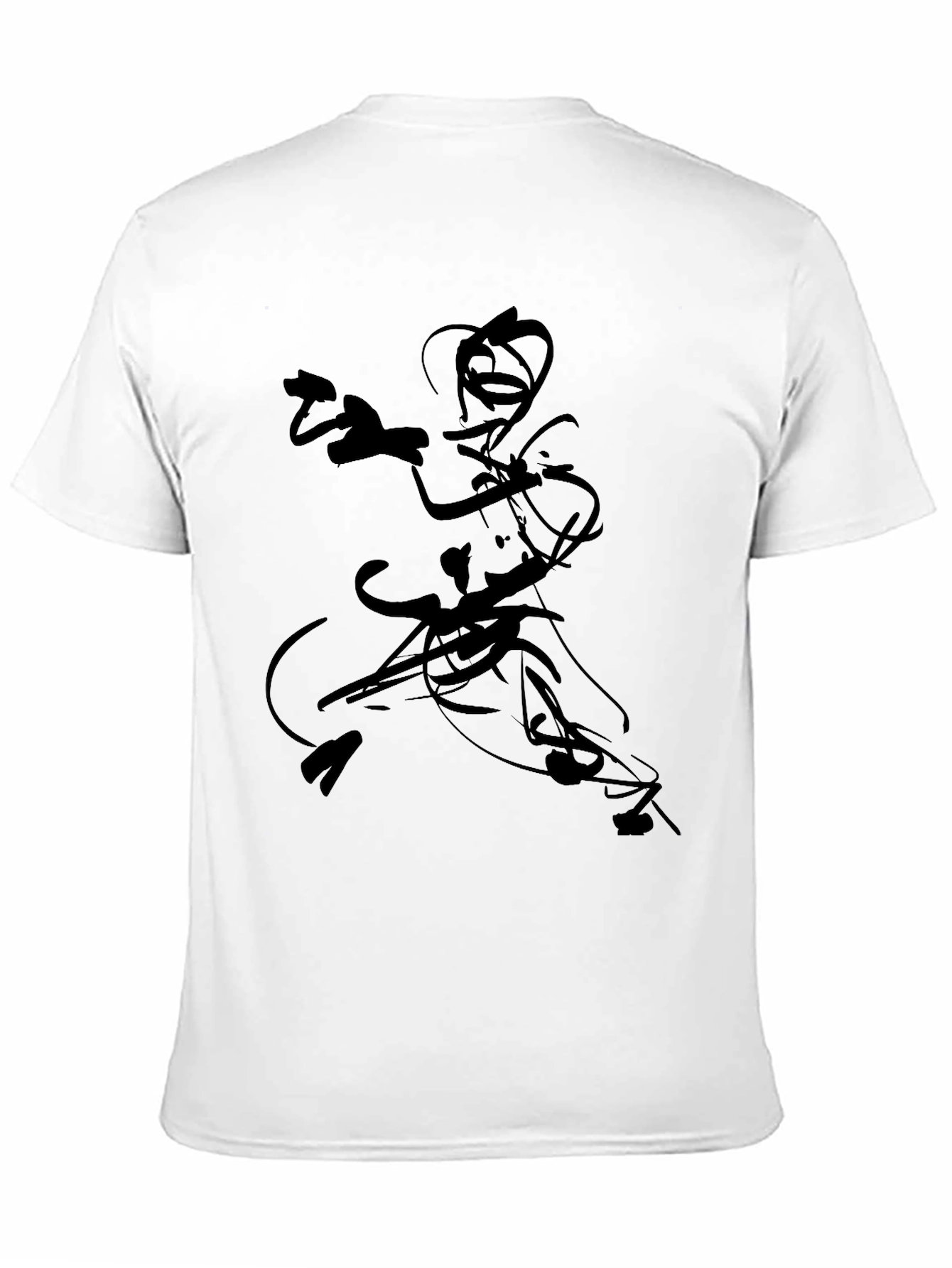 Black T-Shirt with Abstract Warrior Graphic
