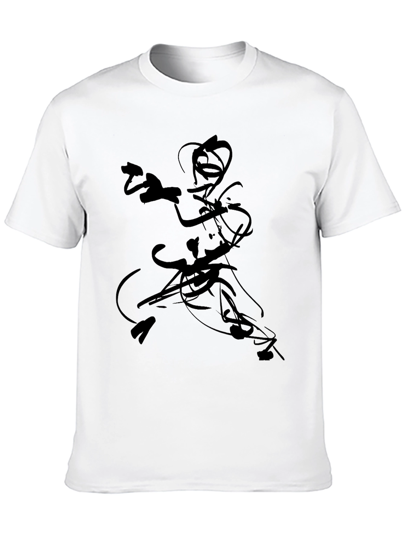 Black T-Shirt with Abstract Warrior Graphic