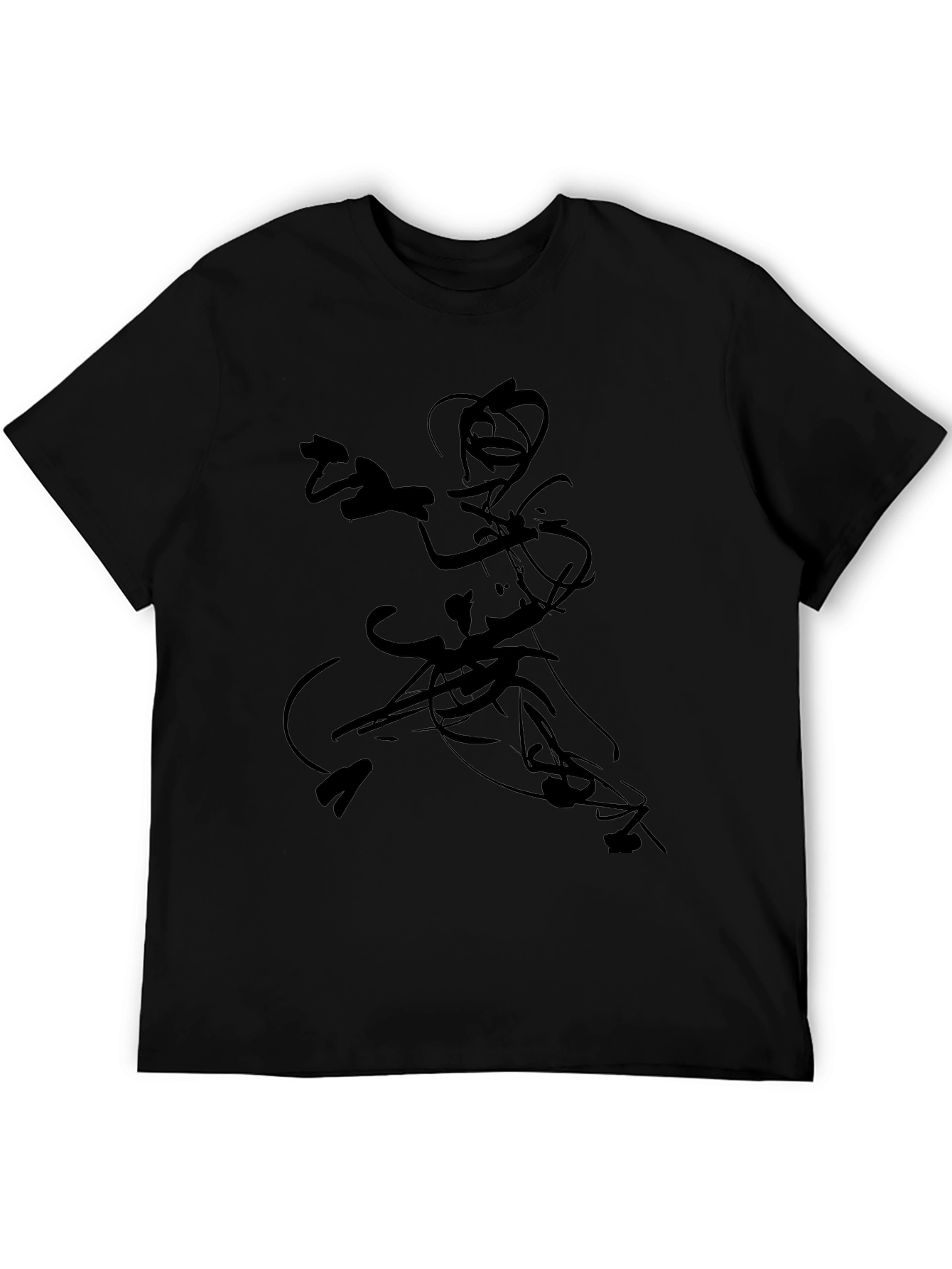 Black T-Shirt with Abstract Warrior Graphic