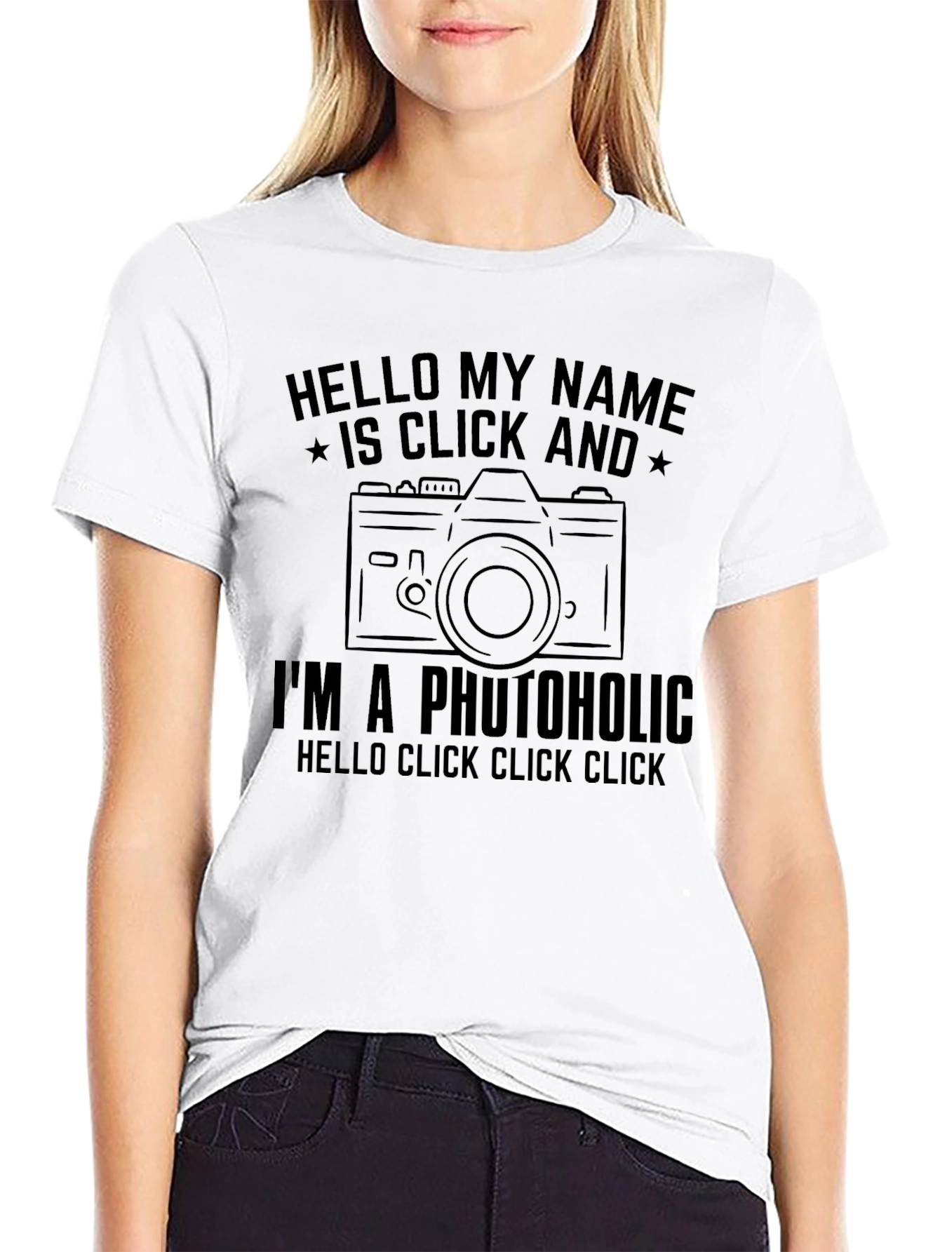 Photoholic Camera Graphic Tee - Black Cotton T-Shirt