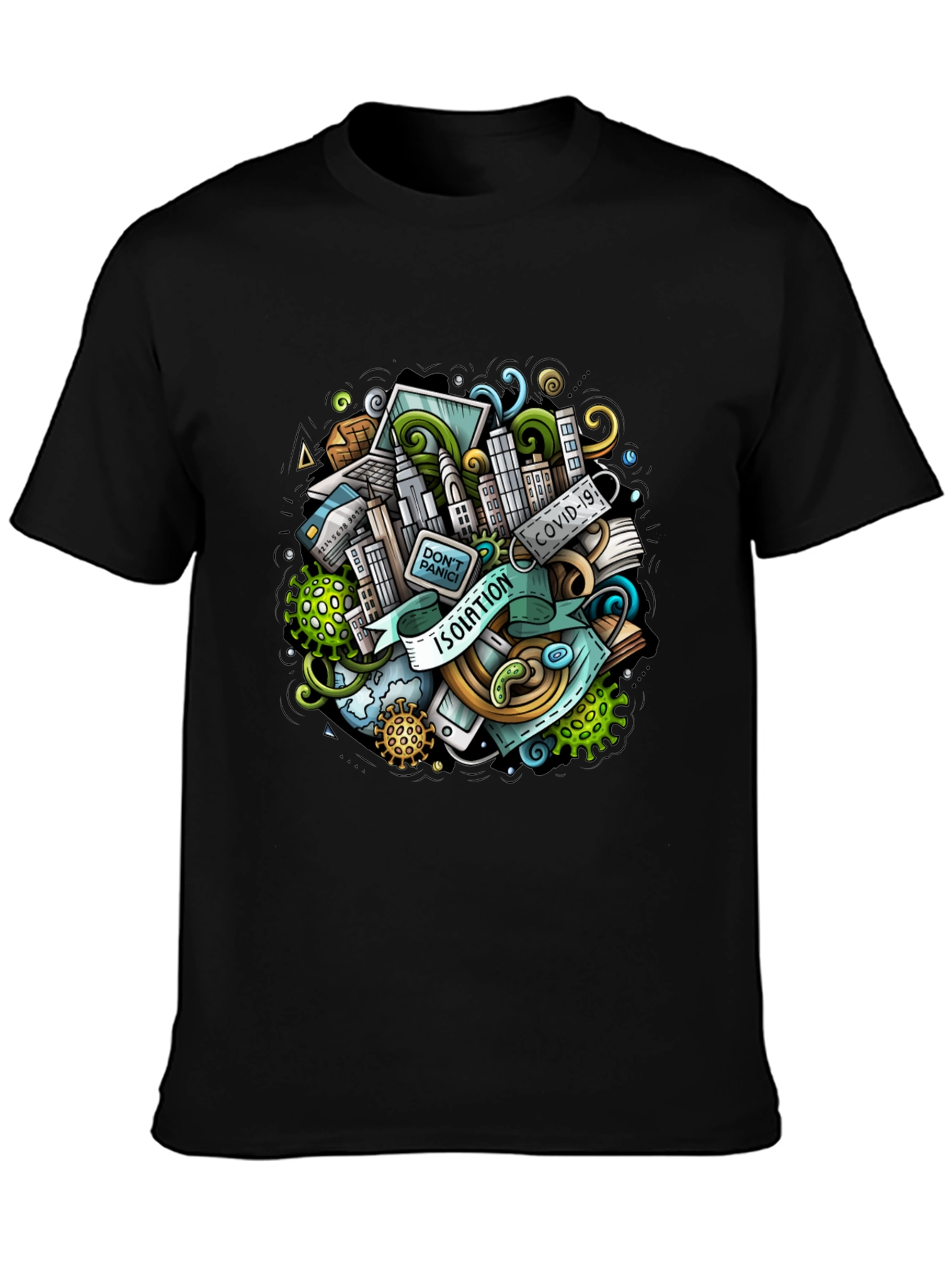 Isolation Cartoon Graphic T-Shirt - Mens Black Tee
