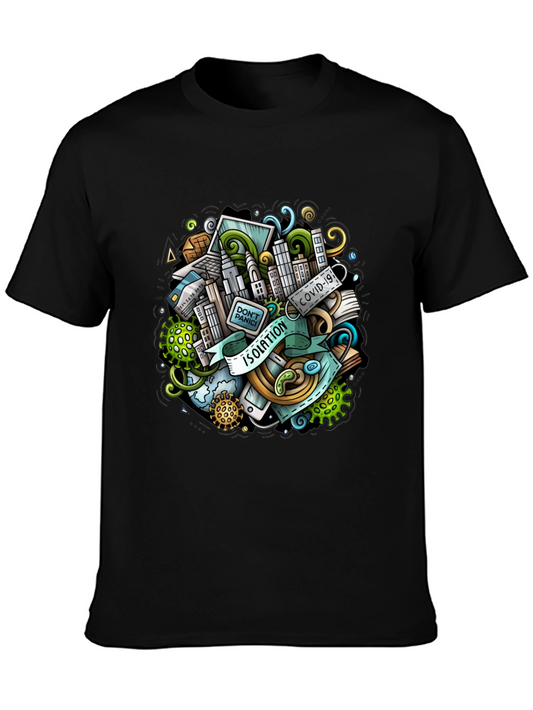 Isolation Cartoon Graphic T-Shirt - Mens Black Tee