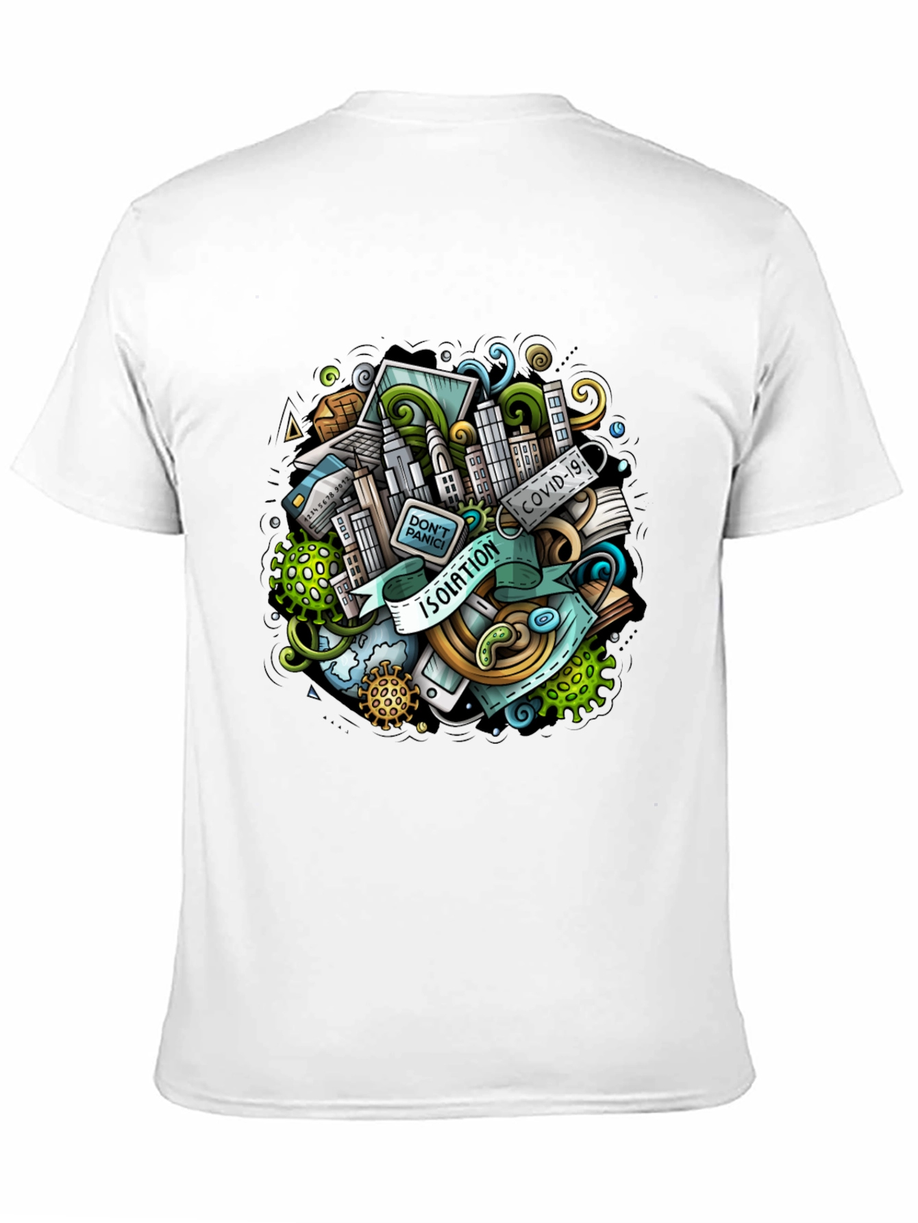 Isolation Cartoon Graphic T-Shirt - Mens Black Tee