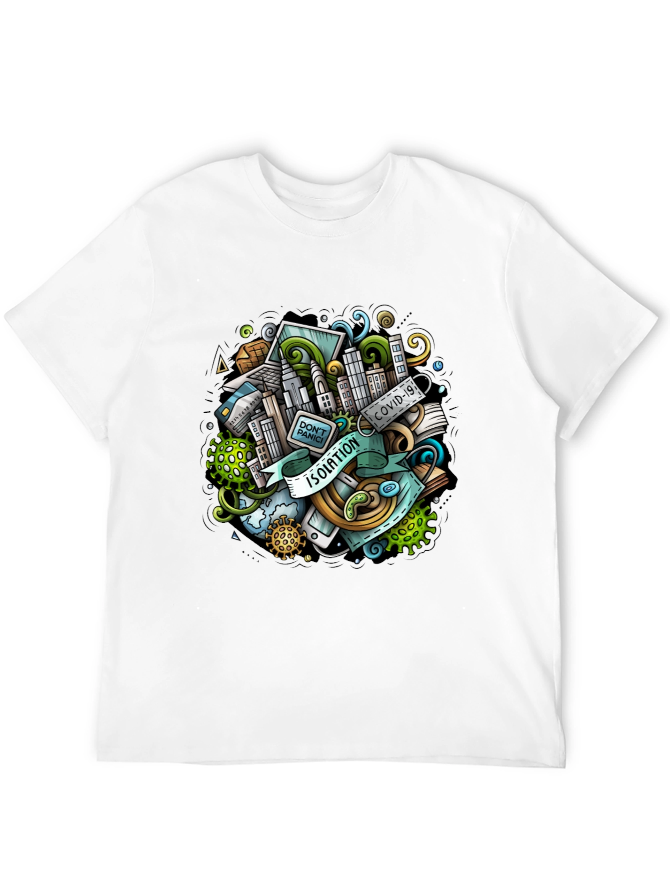 Isolation Cartoon Graphic T-Shirt - Mens Black Tee
