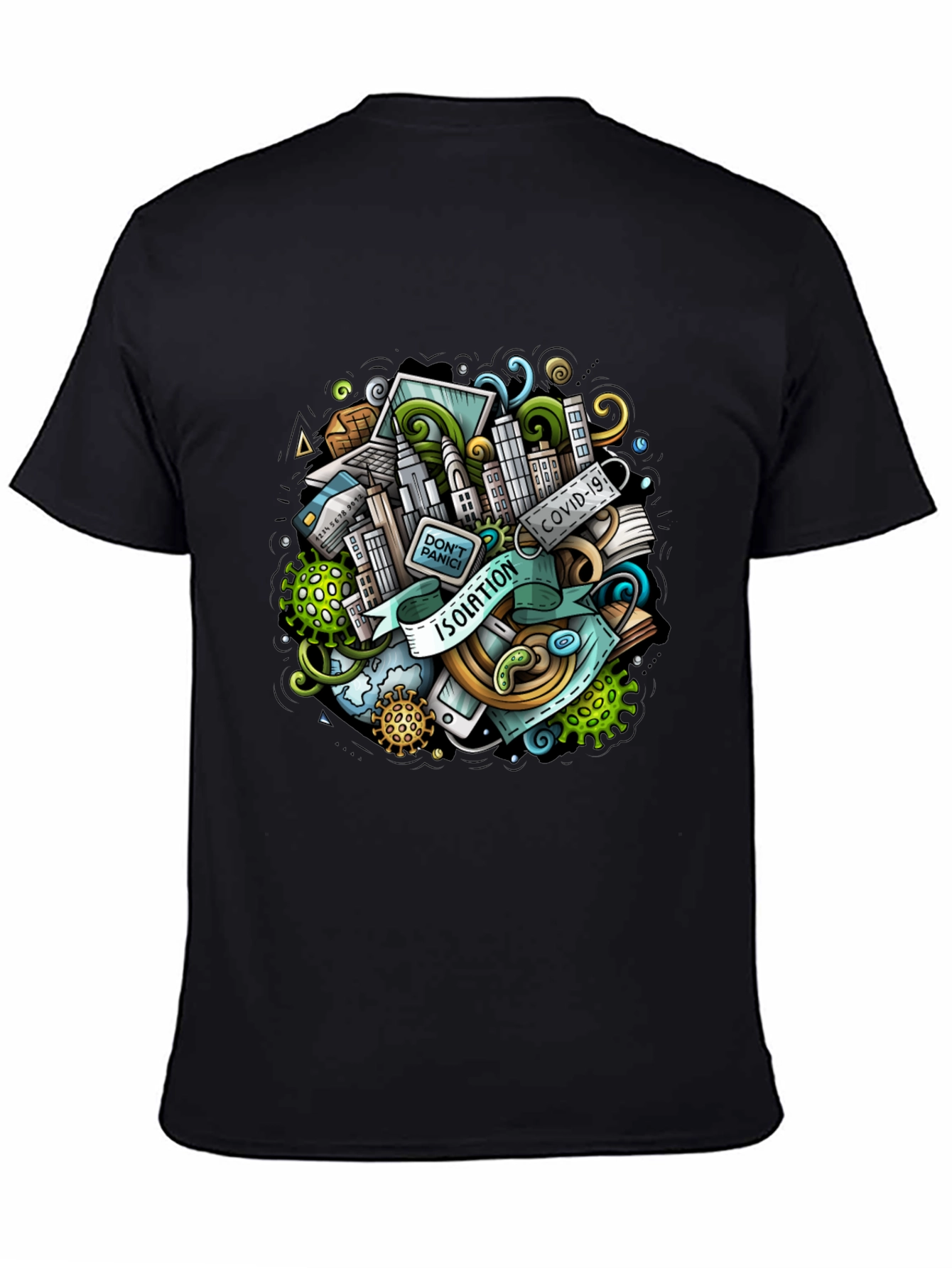 Isolation Cartoon Graphic T-Shirt - Mens Black Tee