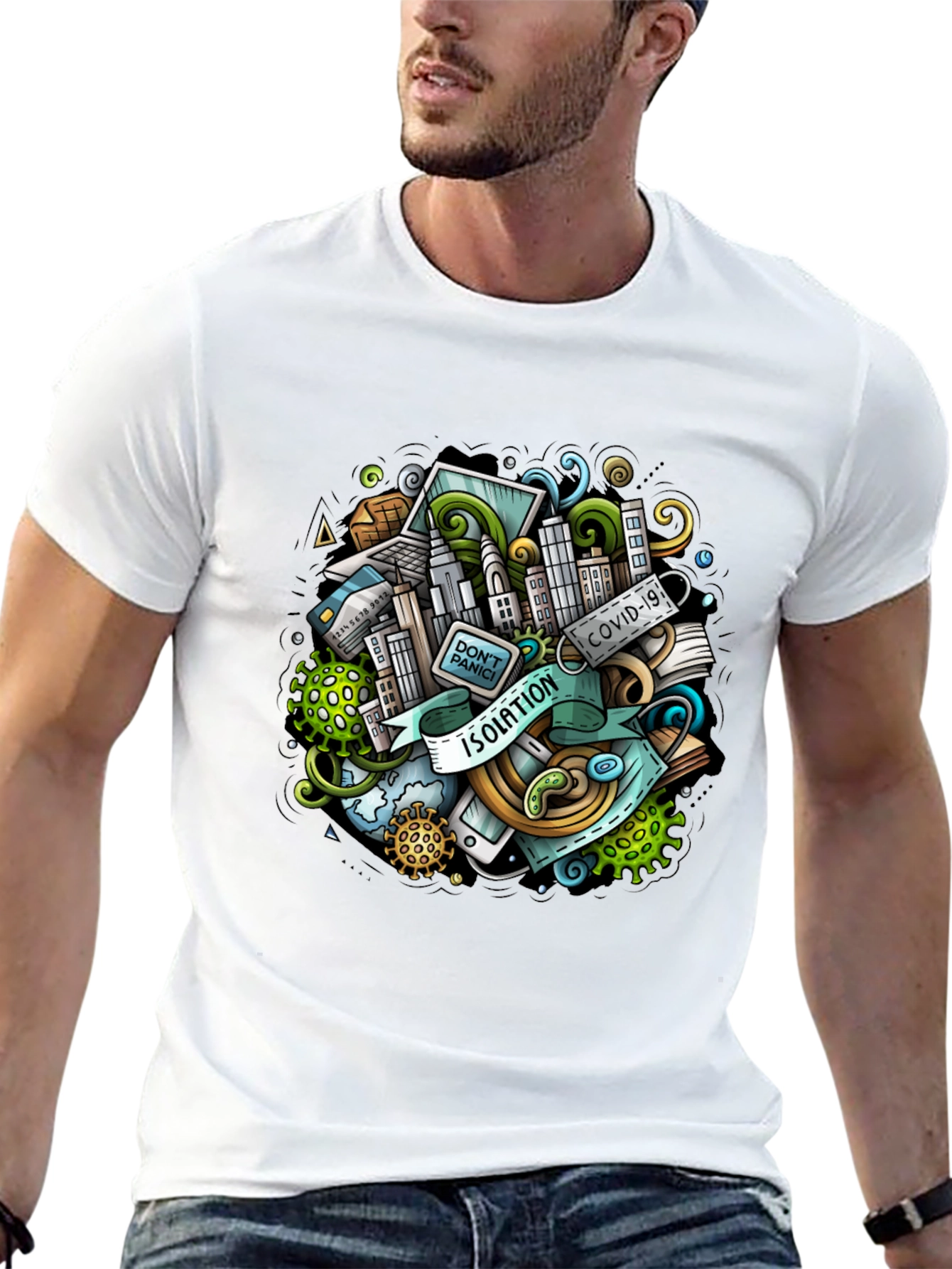 Isolation Cartoon Graphic T-Shirt - Mens Black Tee
