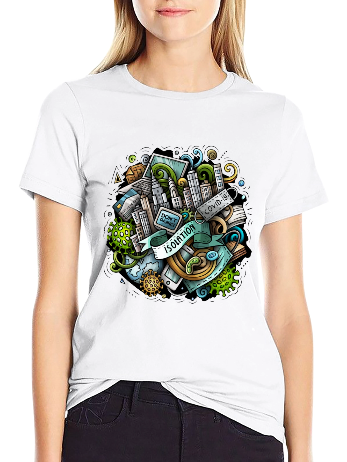 Isolation Cartoon Graphic T-Shirt - Mens Black Tee
