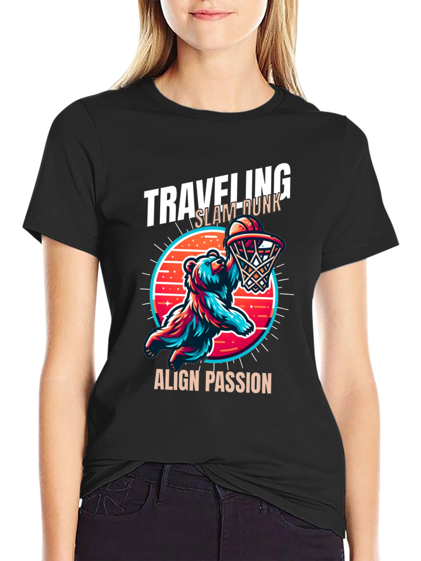 Traveling Slam-Dunk Bear T-Shirt