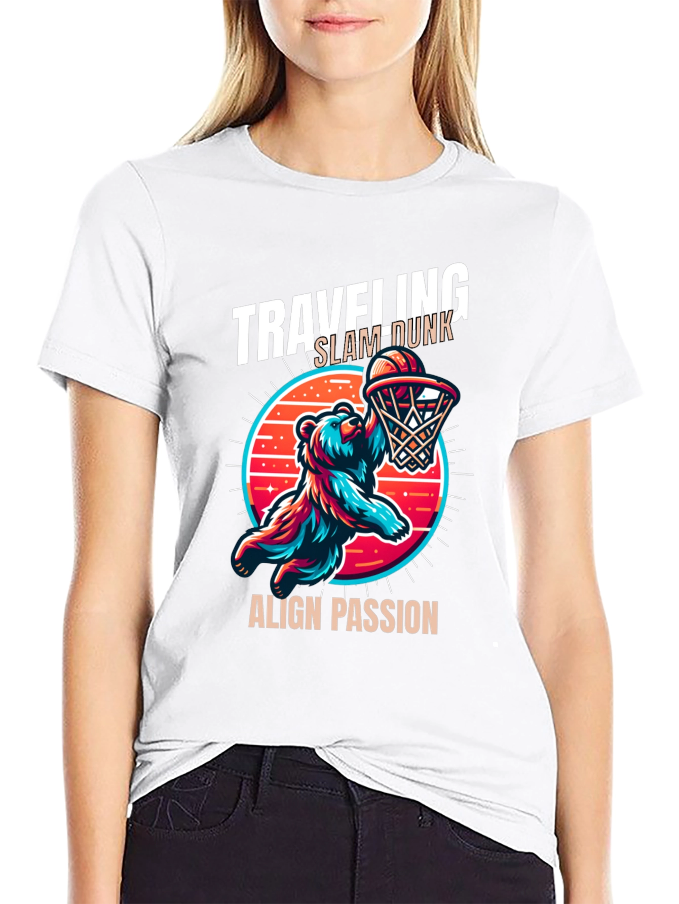 Traveling Slam-Dunk Bear T-Shirt