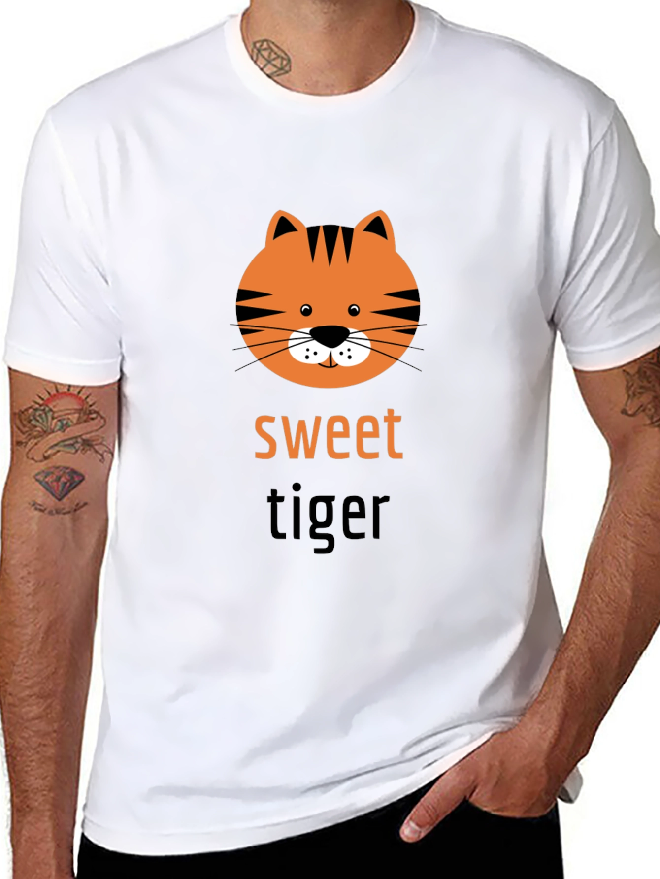 Sweet Tiger Graphic Tee - Trendy Unisex T-Shirt