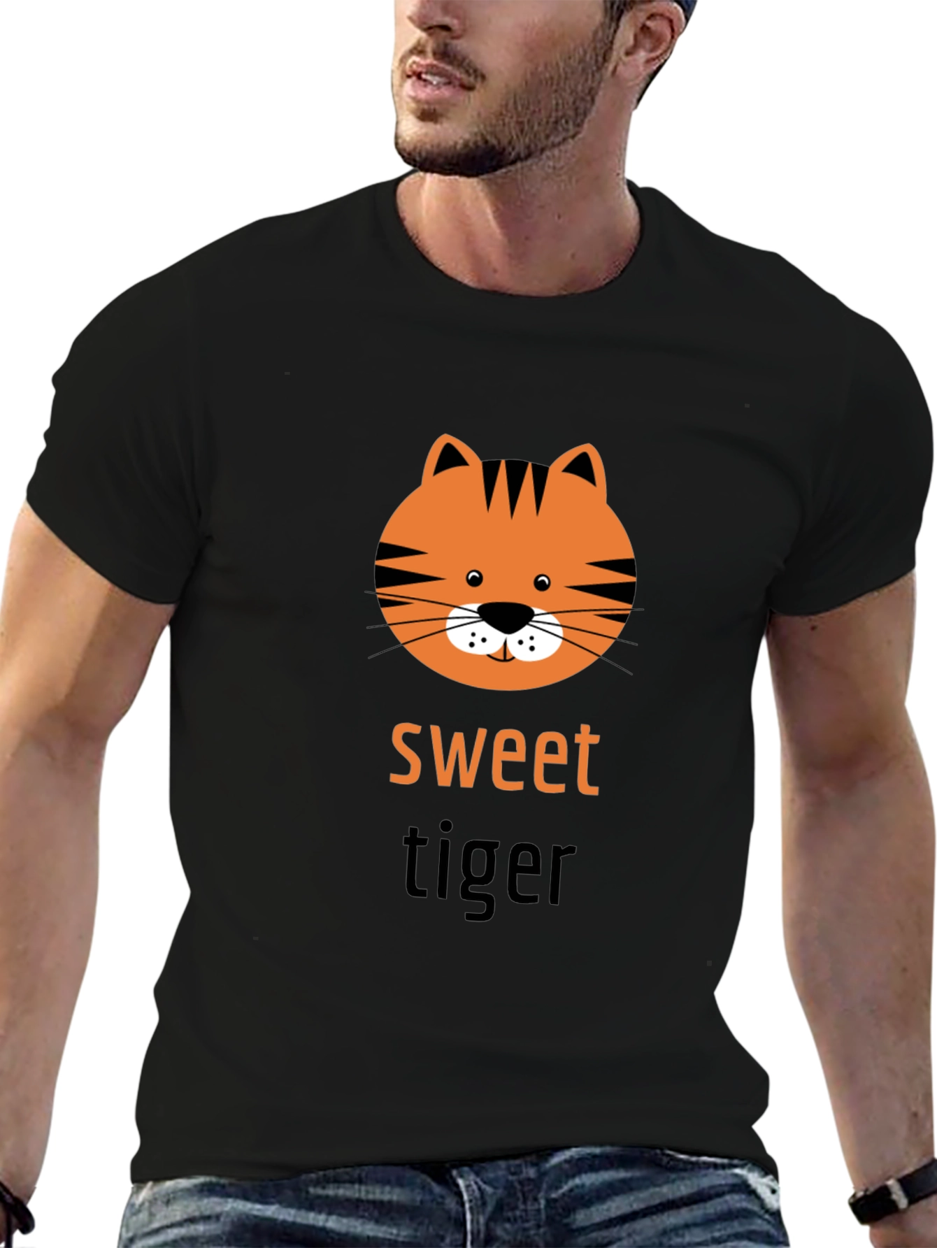 Sweet Tiger Graphic Tee - Trendy Unisex T-Shirt