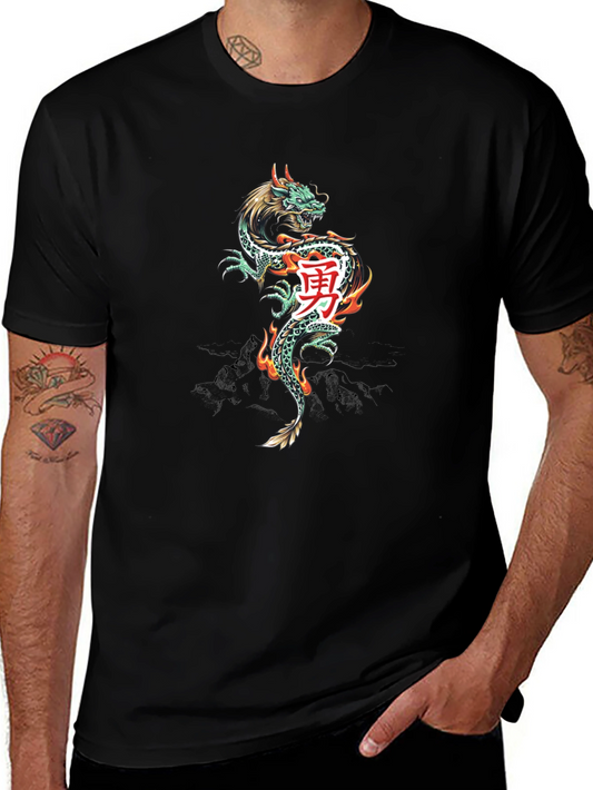Dragon Kanji Graphic Tee - Black
