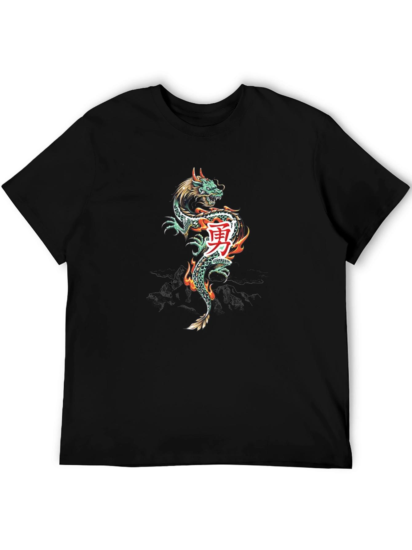 Dragon Kanji Graphic Tee - Black