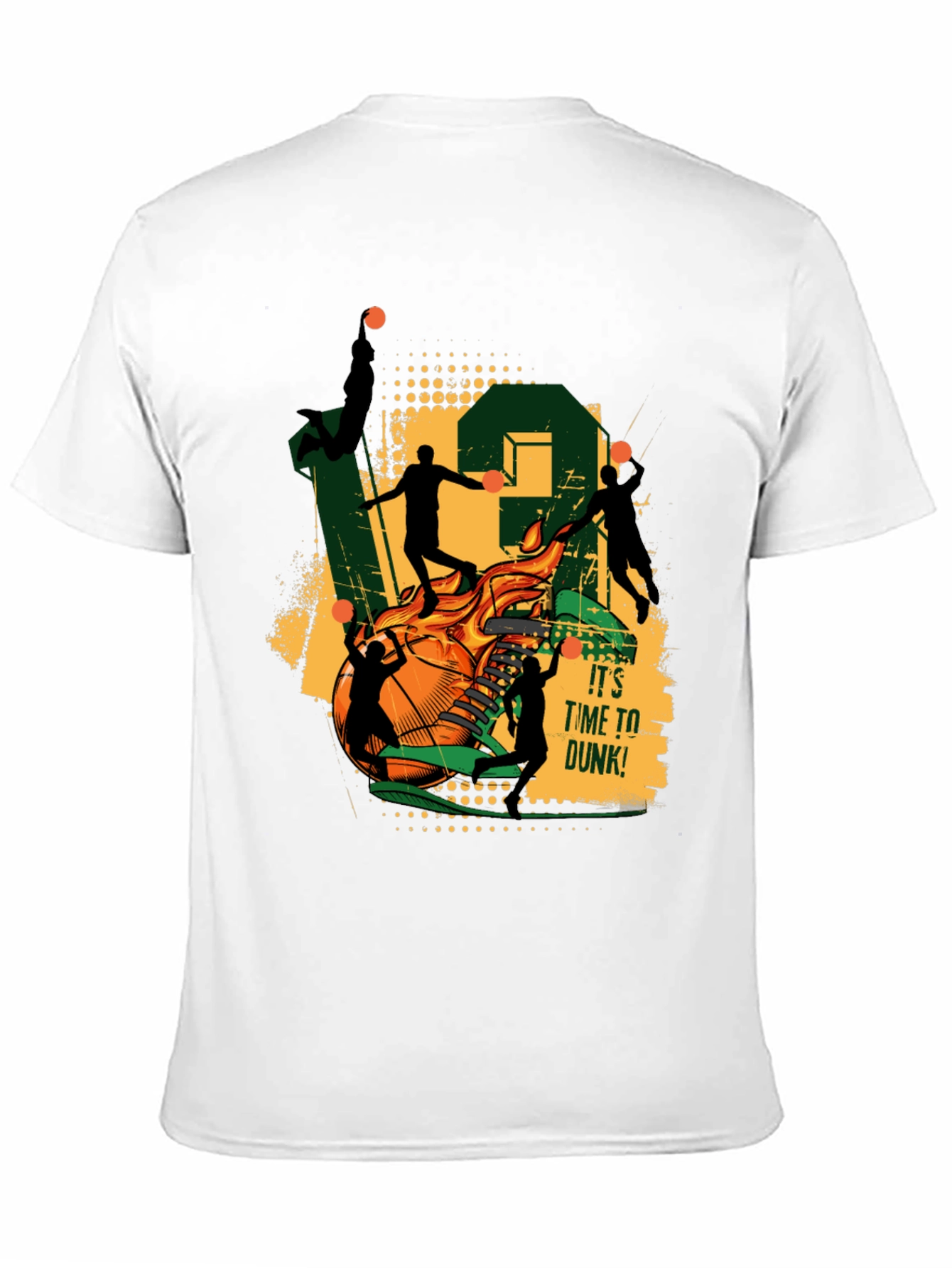 Basketball Dunk Graphic Tee - Black Cotton