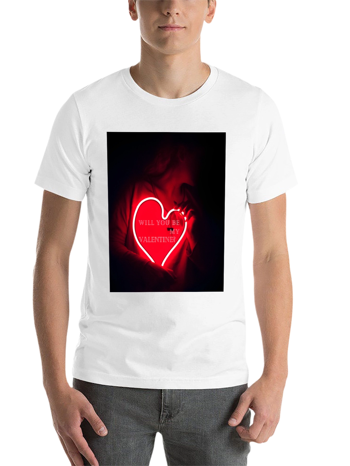 Valentines Day Graphic Tee - Neon Heart T-Shirt