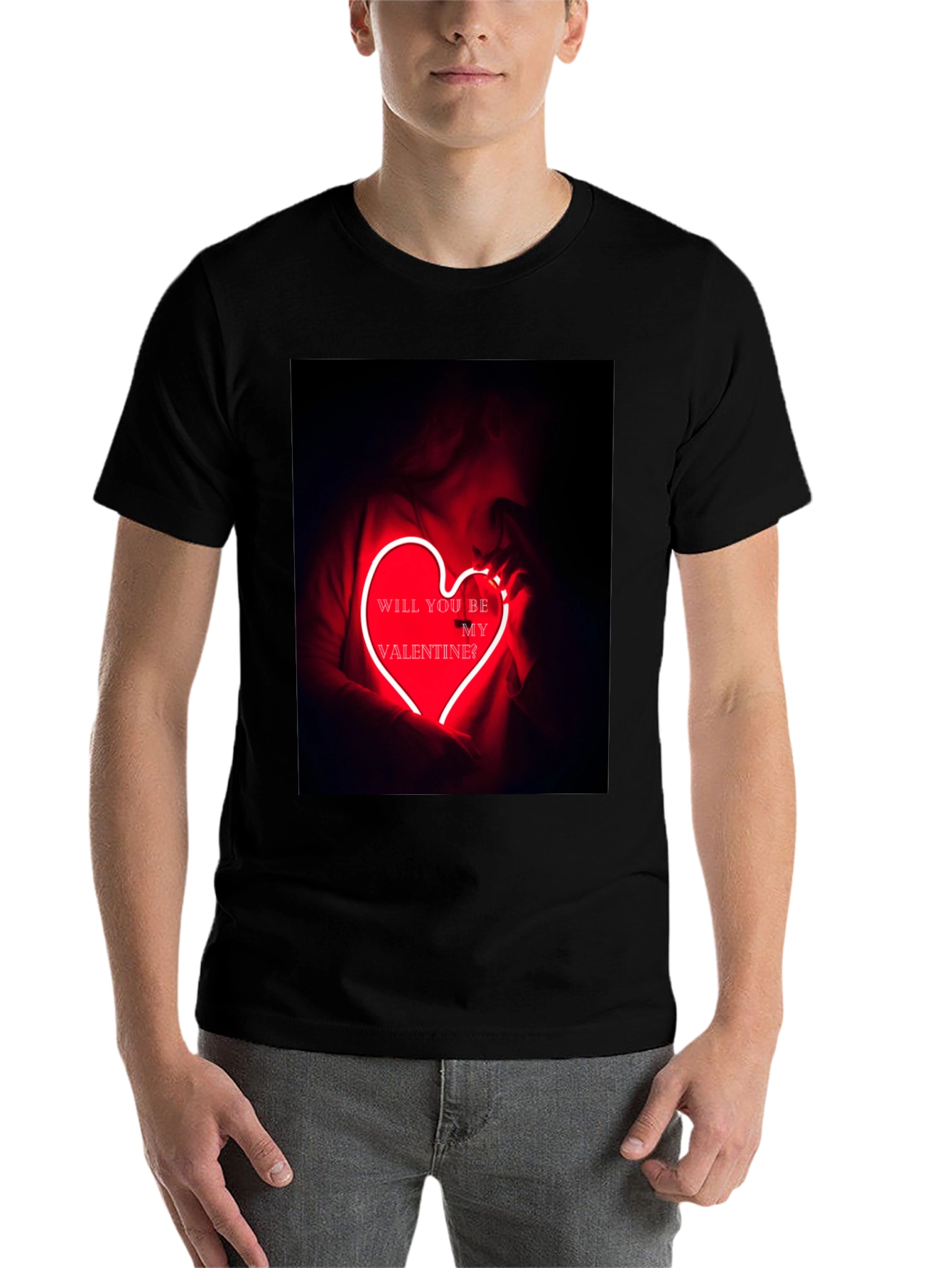 Valentines Day Graphic Tee - Neon Heart T-Shirt